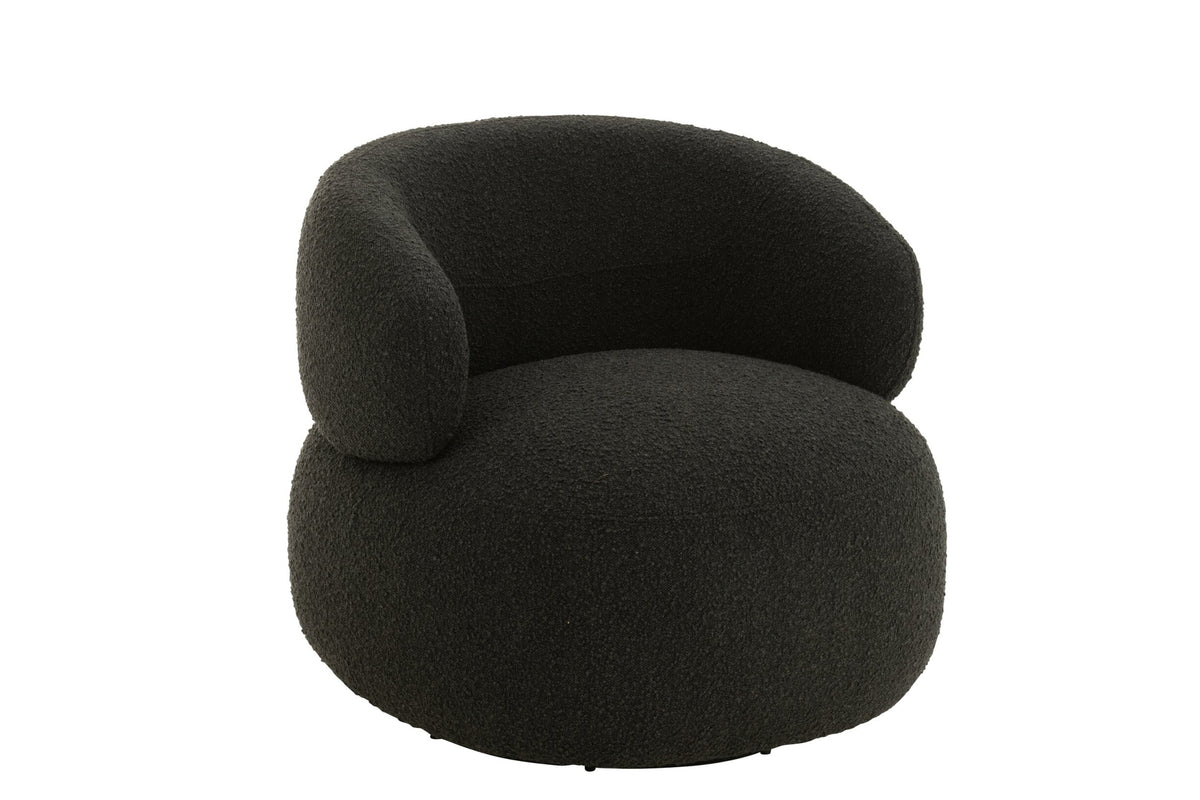 Drehsessel rund Schaumstoff Schwarz