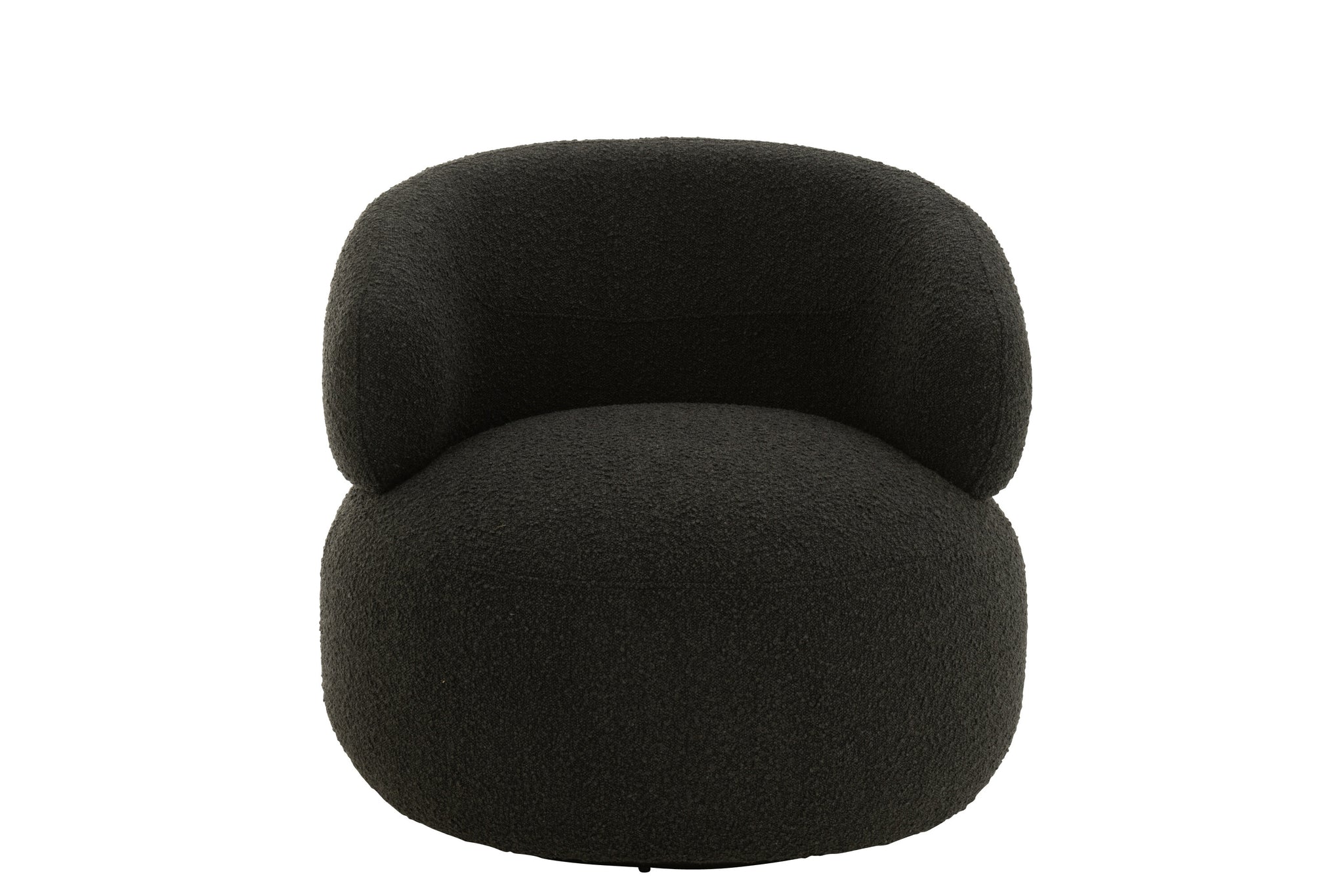 Chair Swivel Round Poplar Wood/Foam Black