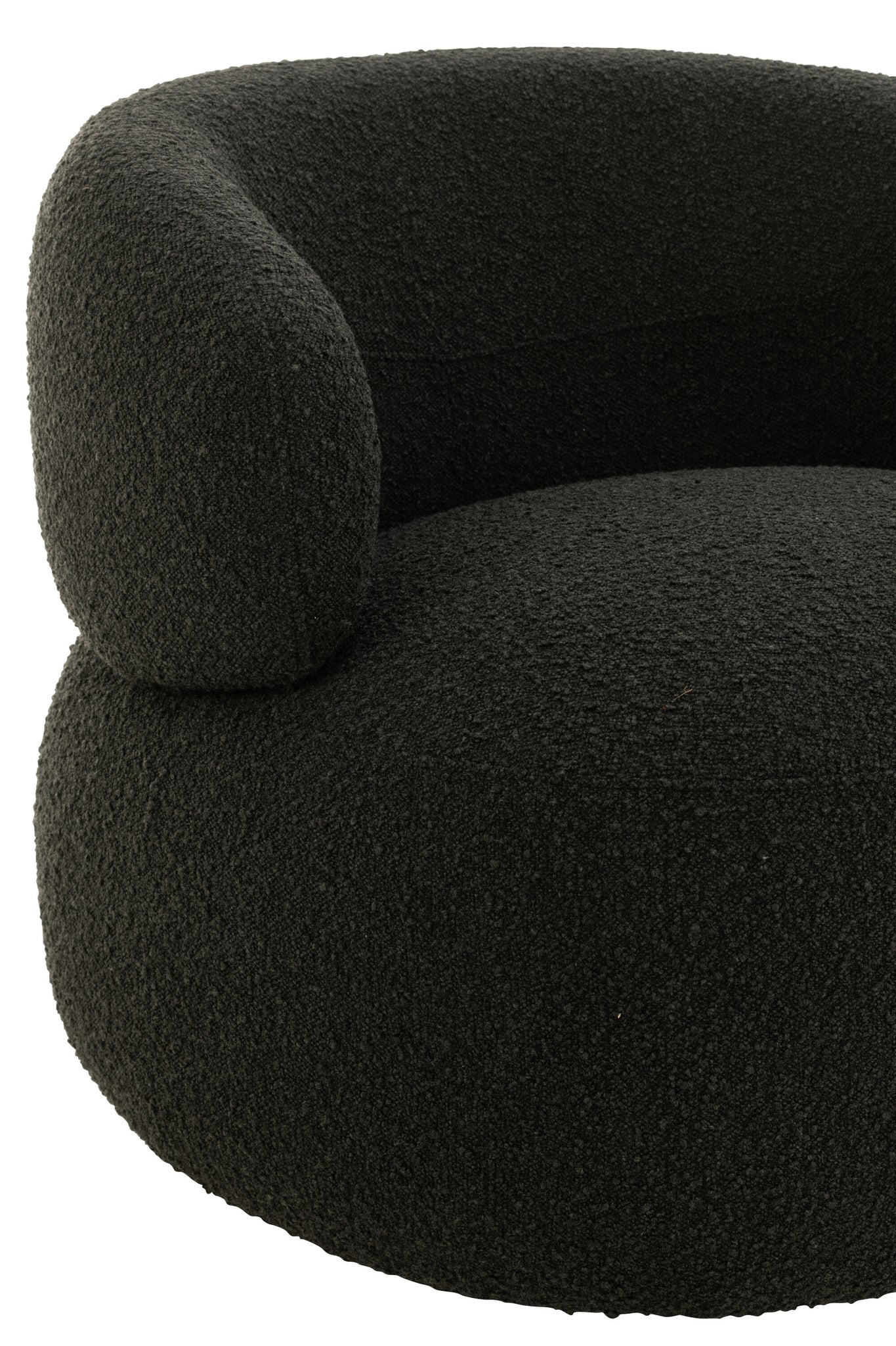 Chair Swivel Round Poplar Wood/Foam Black