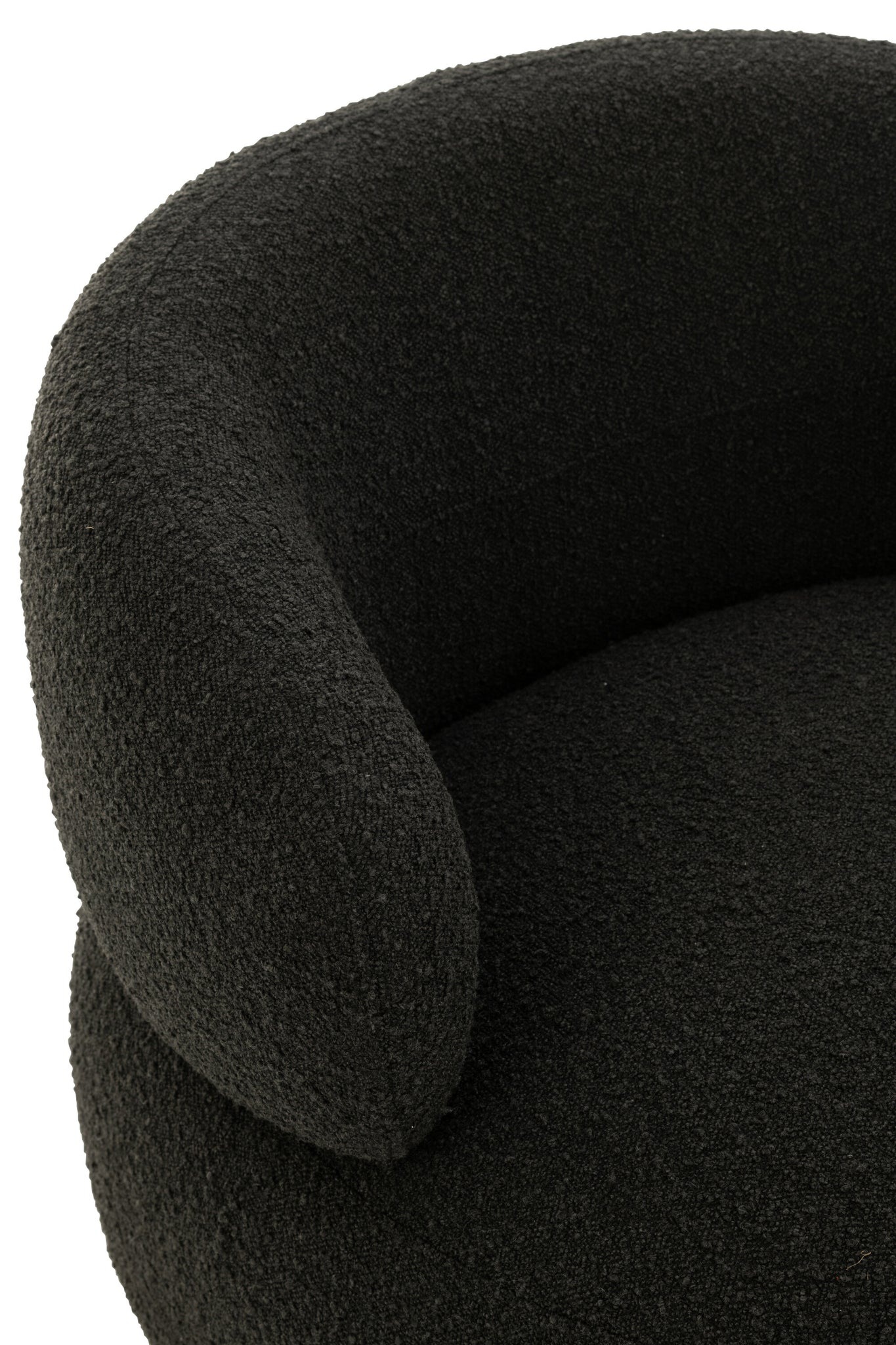 Chair Swivel Round Poplar Wood/Foam Black