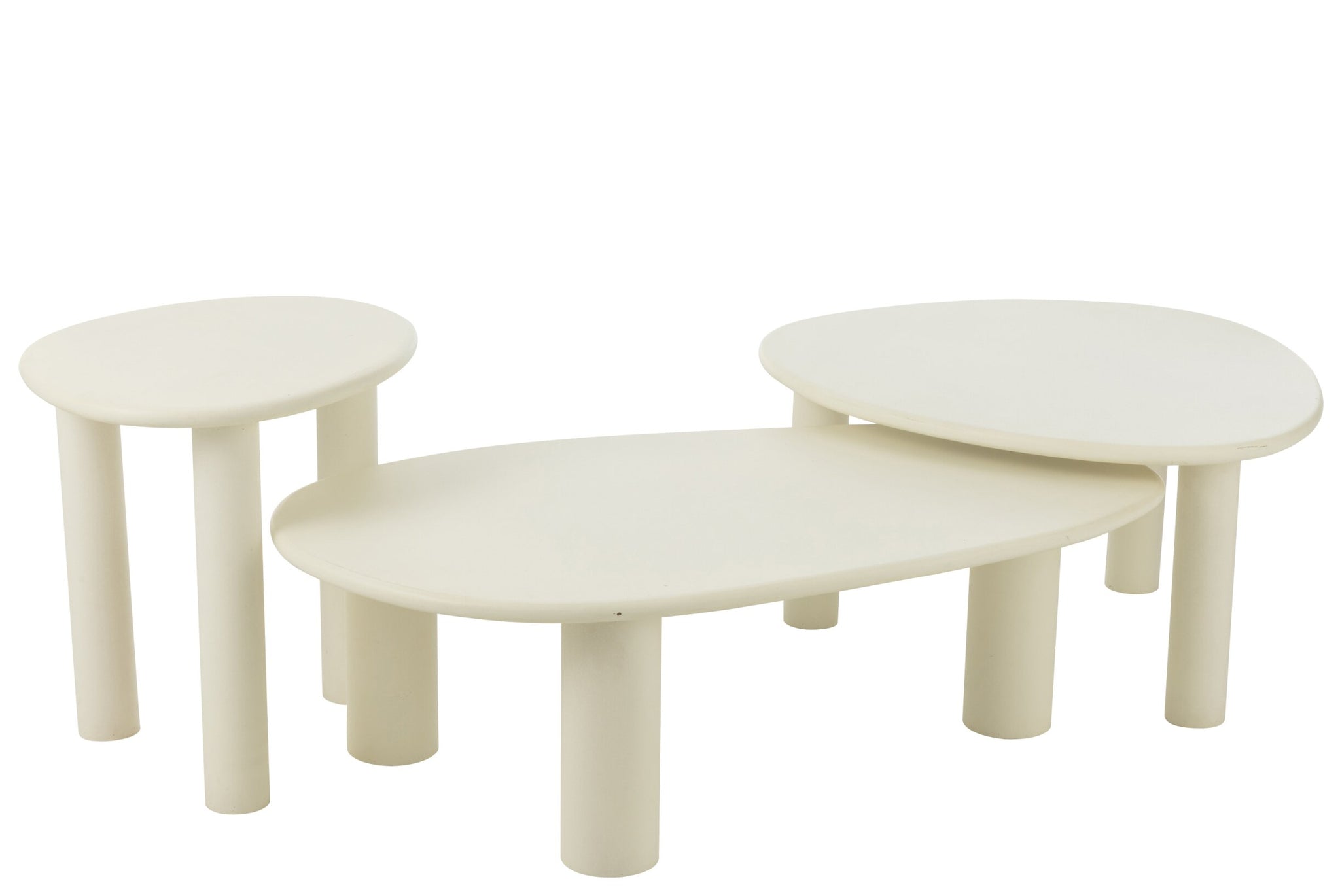 Beistelltisch Bali MDF/PVC Weiß Groß