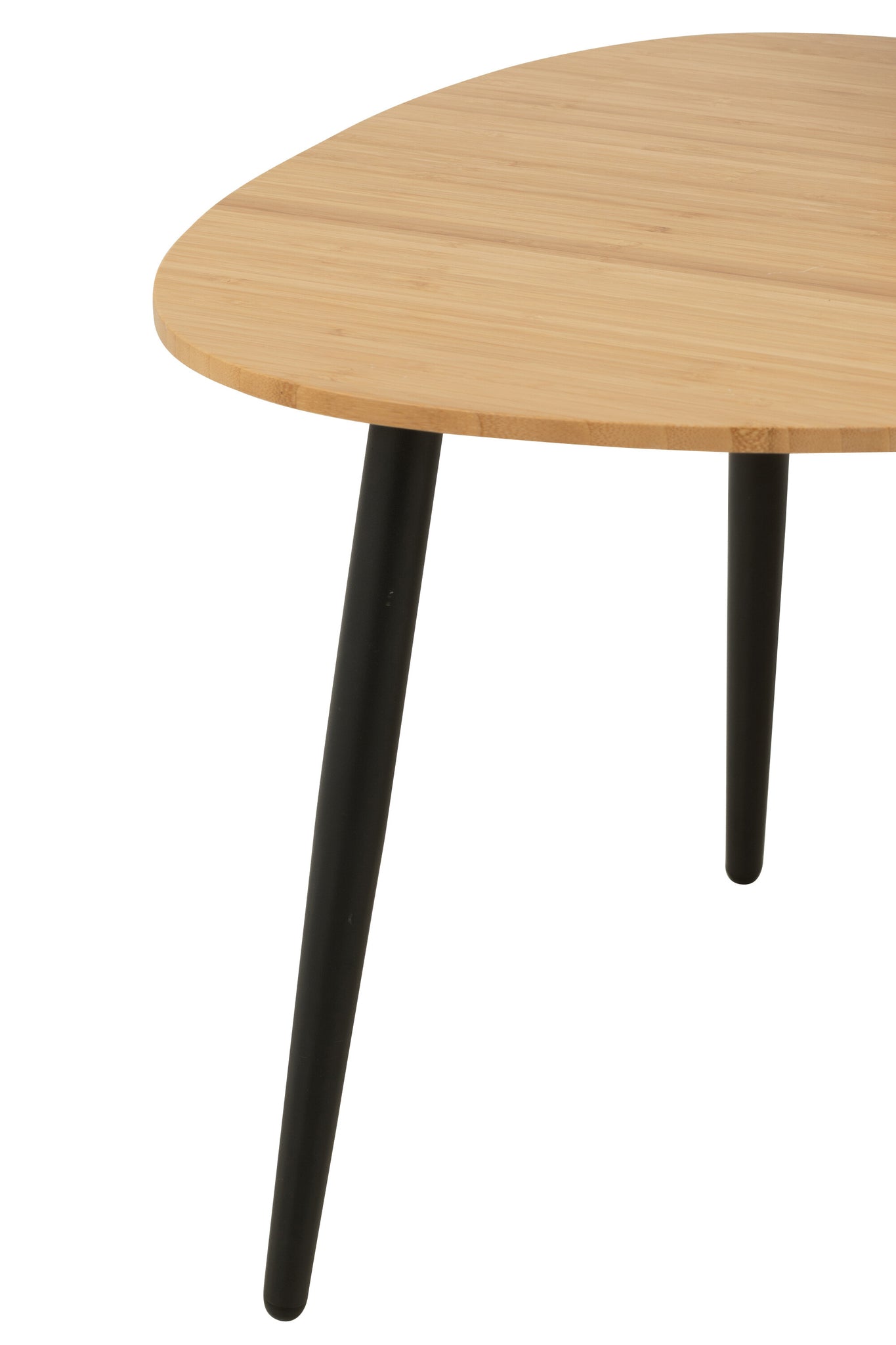 Set Of 3 Side Tables Palette Bamboo/Metal Natural/Black
