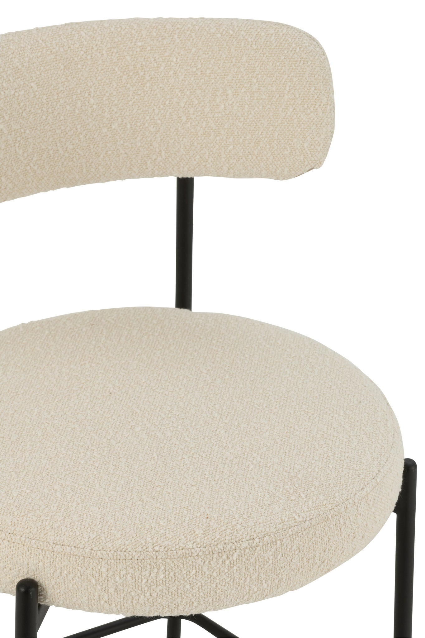 Bar Chair Boucle Plywood/Polyester White/Black