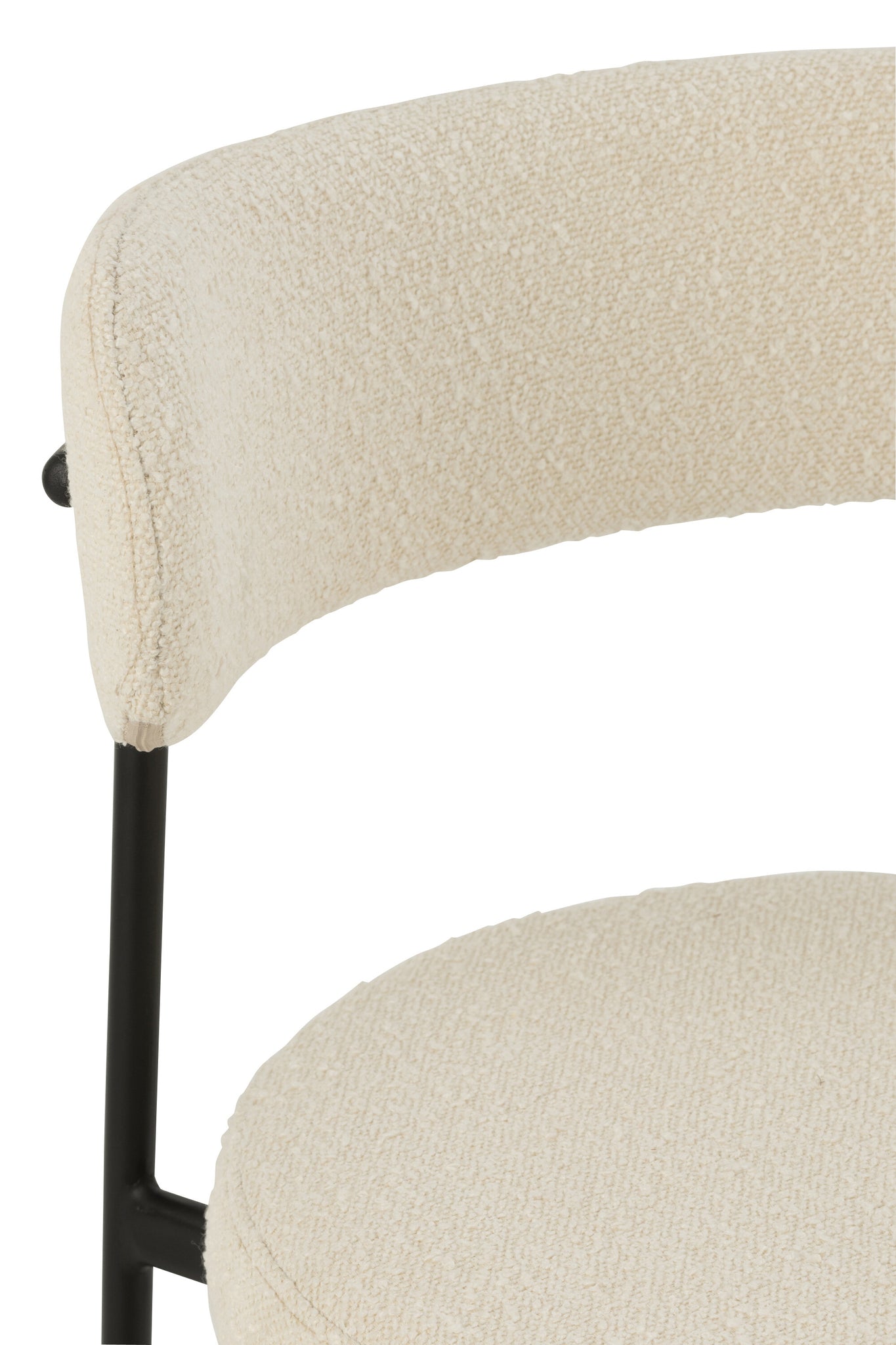 Bar Chair Boucle Plywood/Polyester White/Black