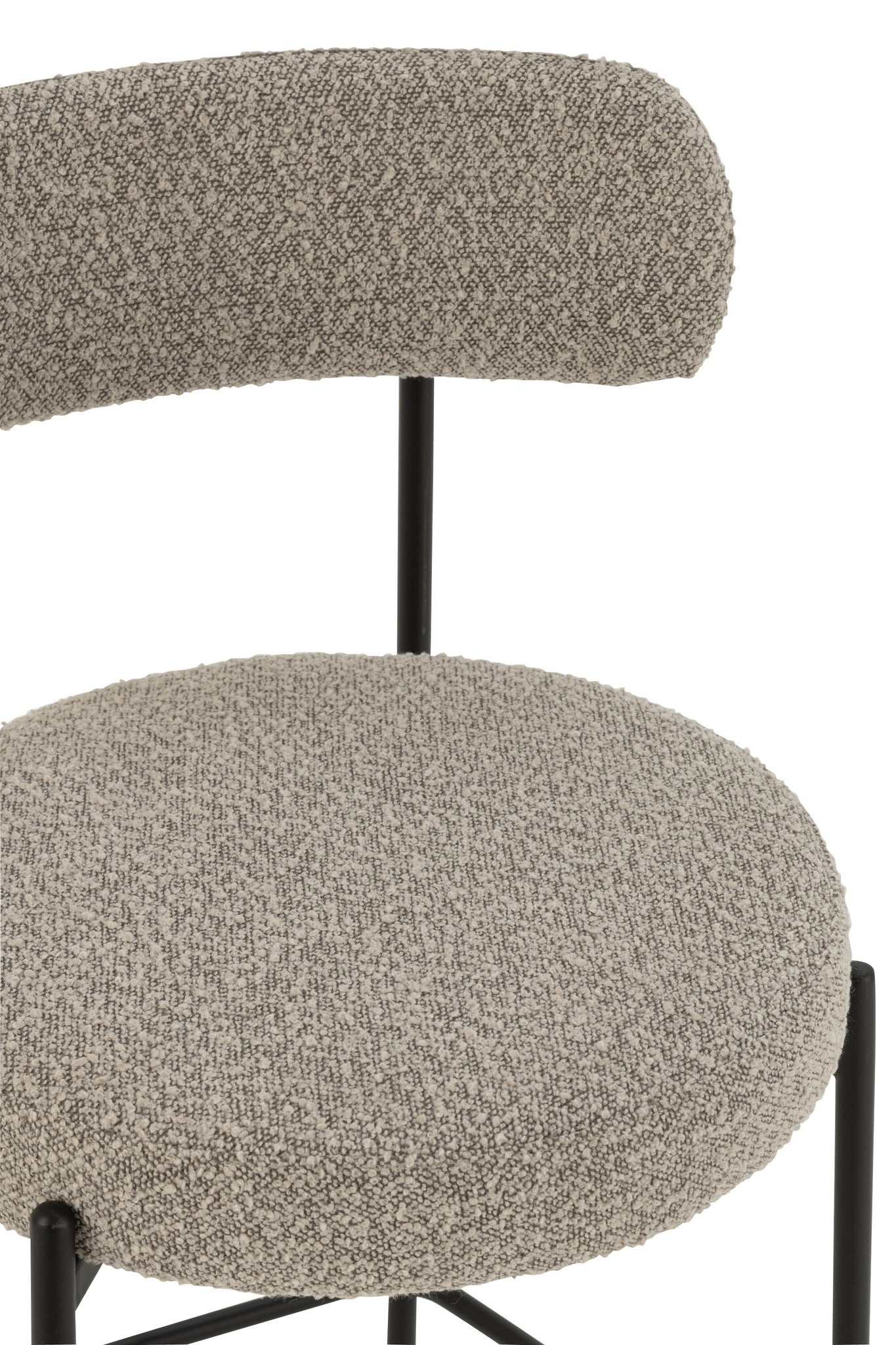 Bar Chair Boucle Plywood/Polyester Grey/Black