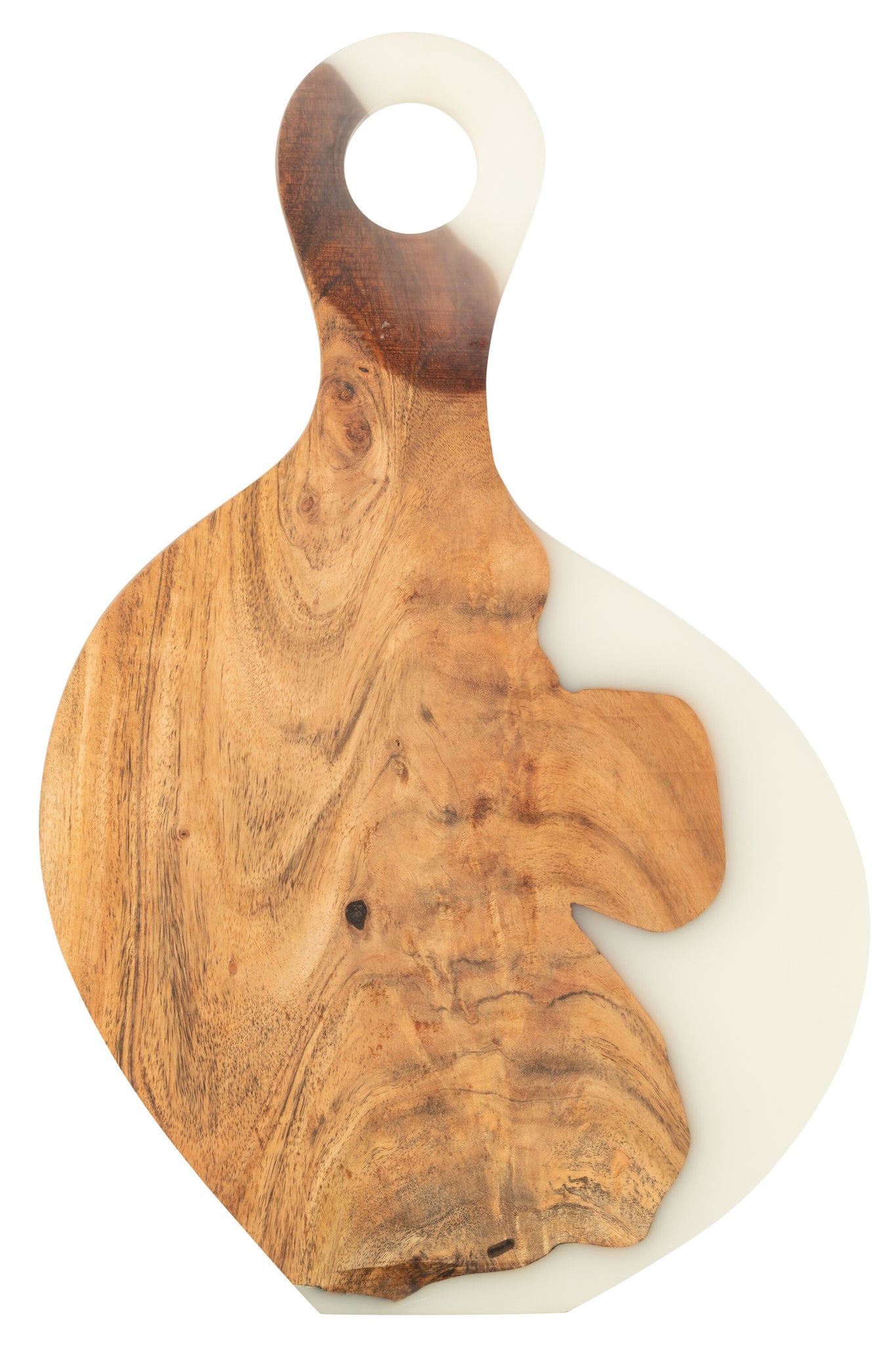 Cutting Board Modern Acacia Wood/Resin Natural/White