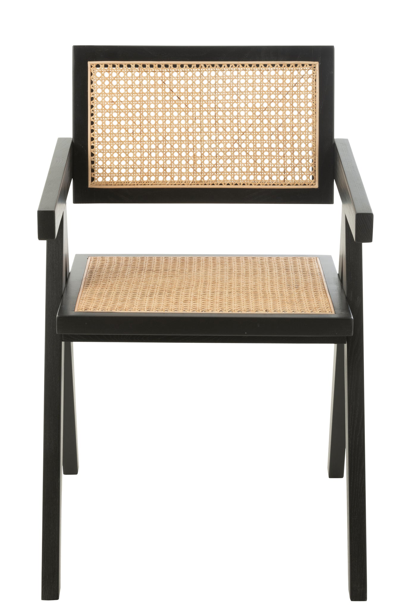 Stuhlgitter Eschenholz/Rattan Schwarz