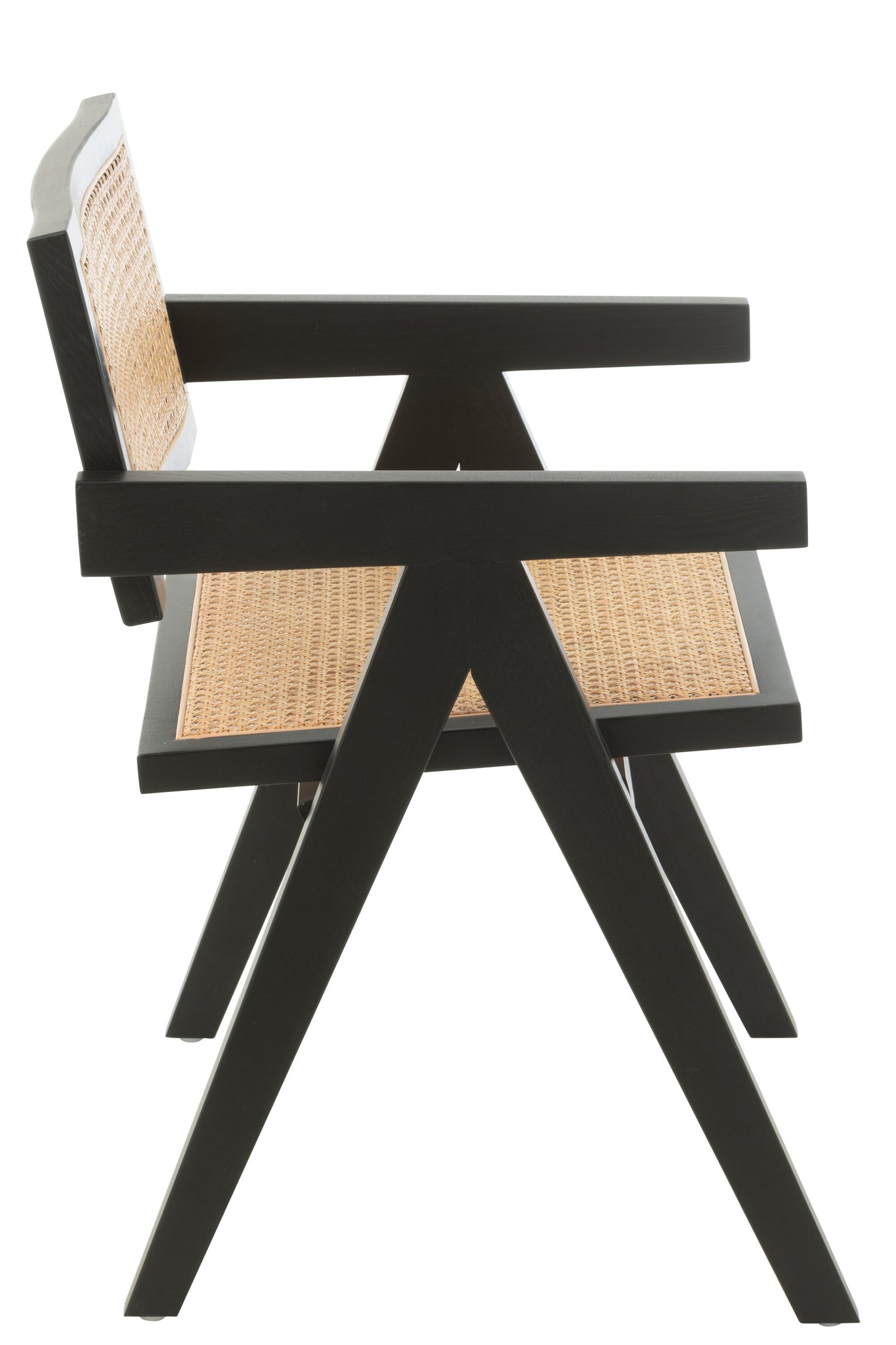 Stuhlgitter Eschenholz/Rattan Schwarz