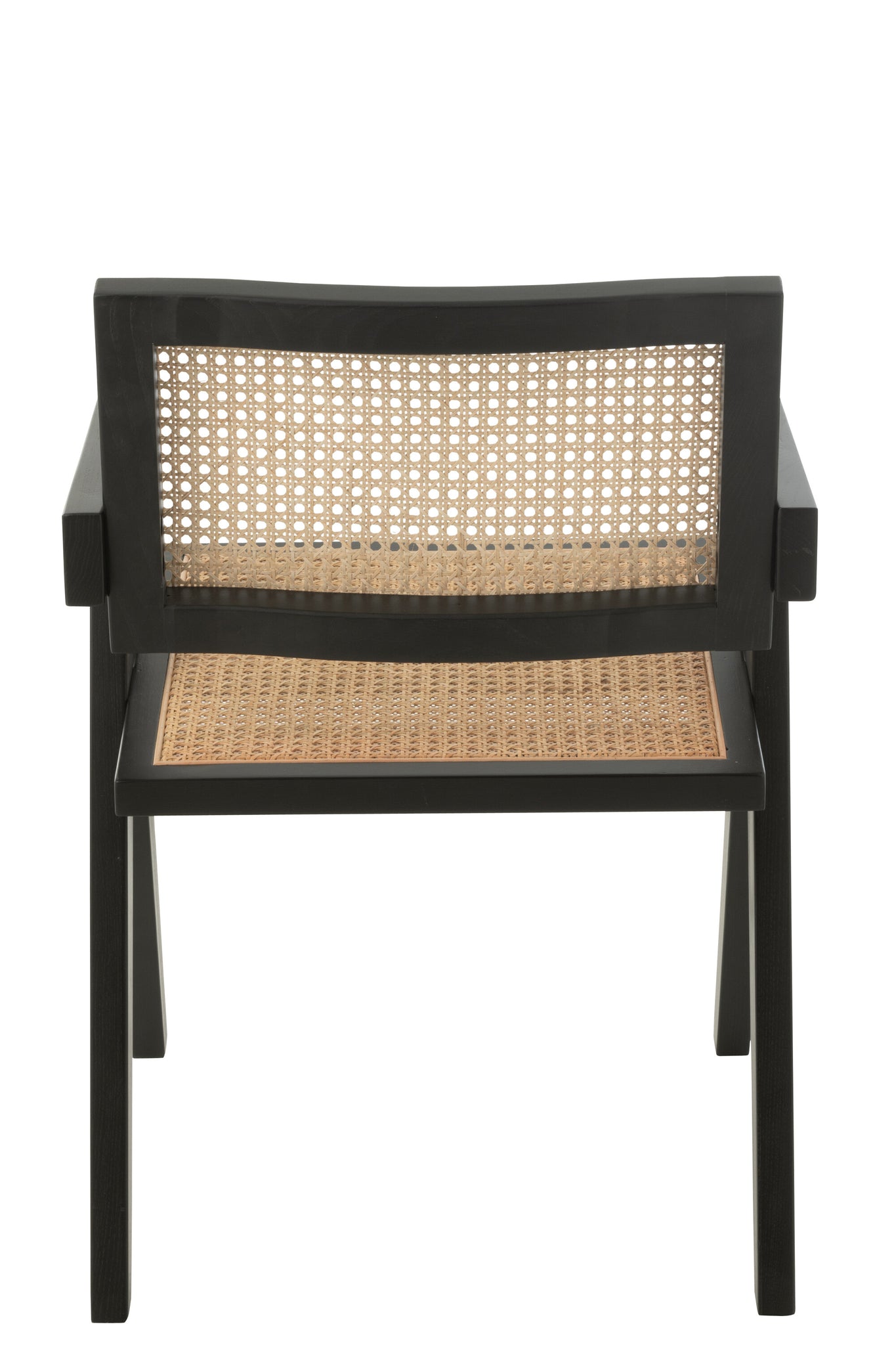 Stuhlgitter Eschenholz/Rattan Schwarz