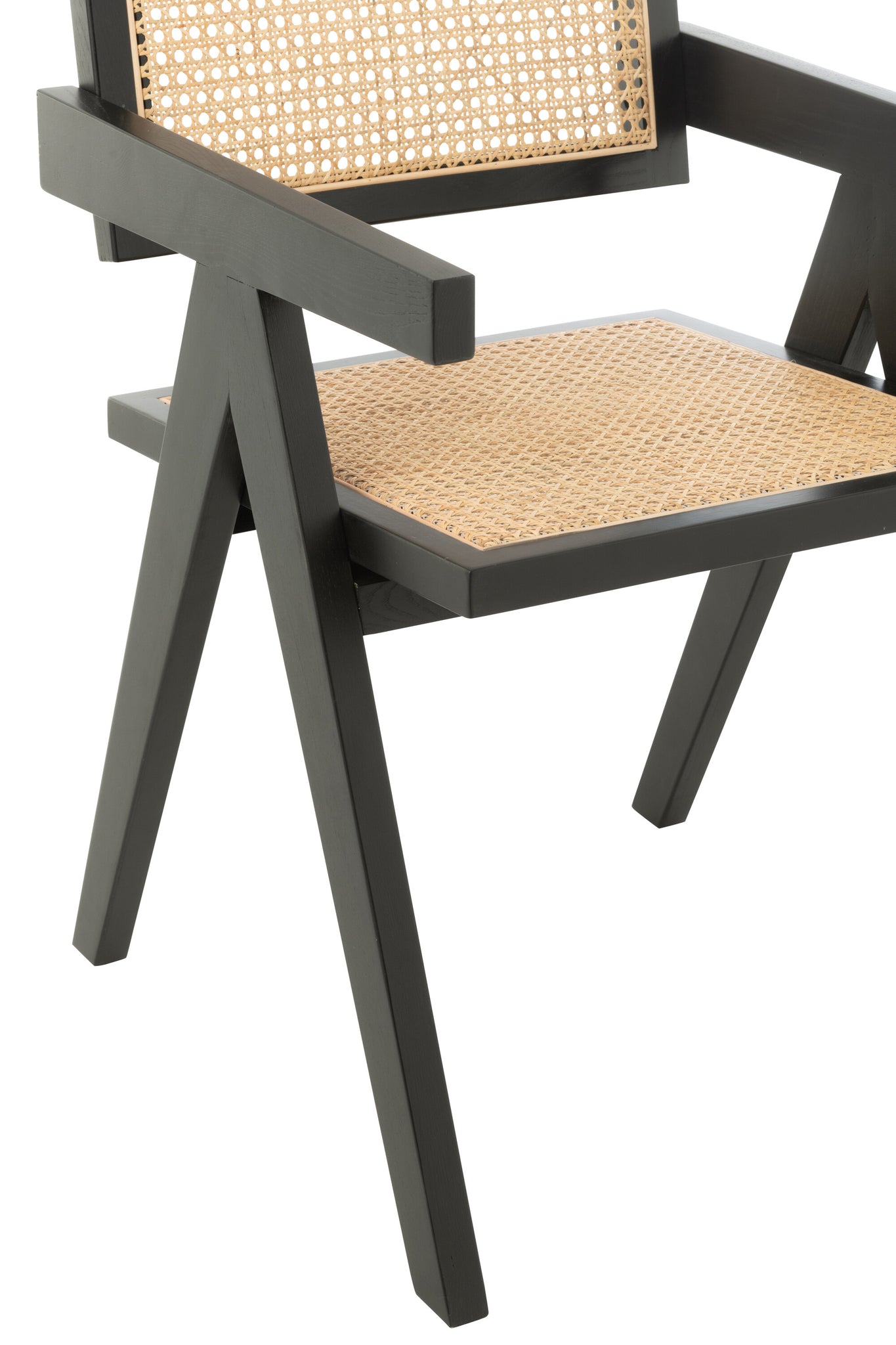 Stuhlgitter Eschenholz/Rattan Schwarz