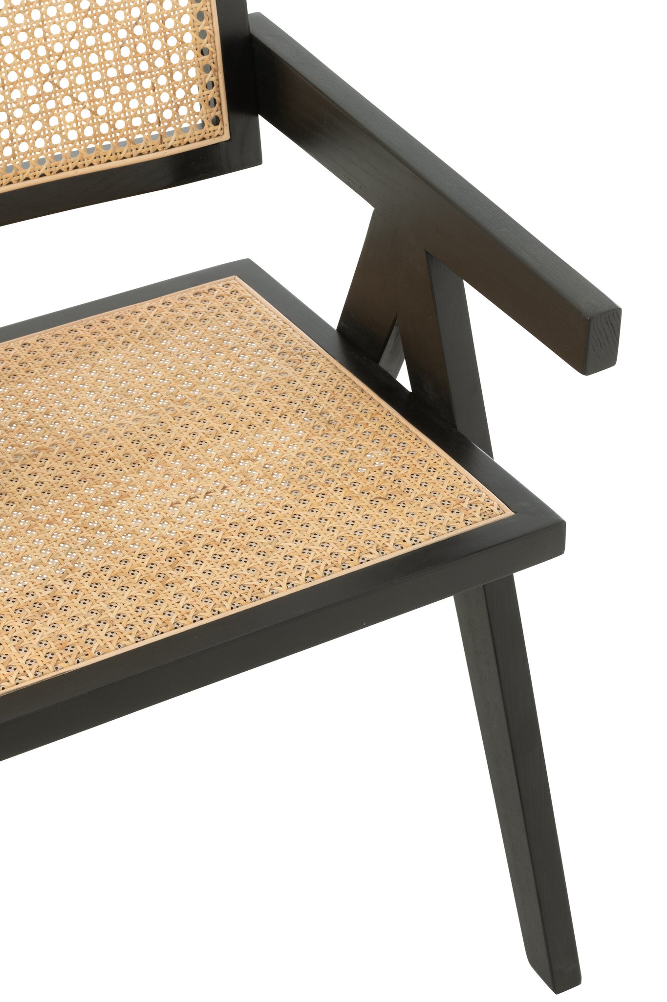 Stuhlgitter Eschenholz/Rattan Schwarz