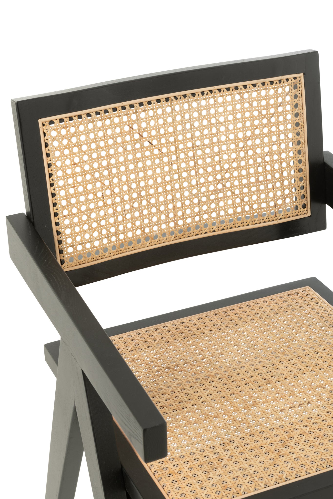 Stuhlgitter Eschenholz/Rattan Schwarz