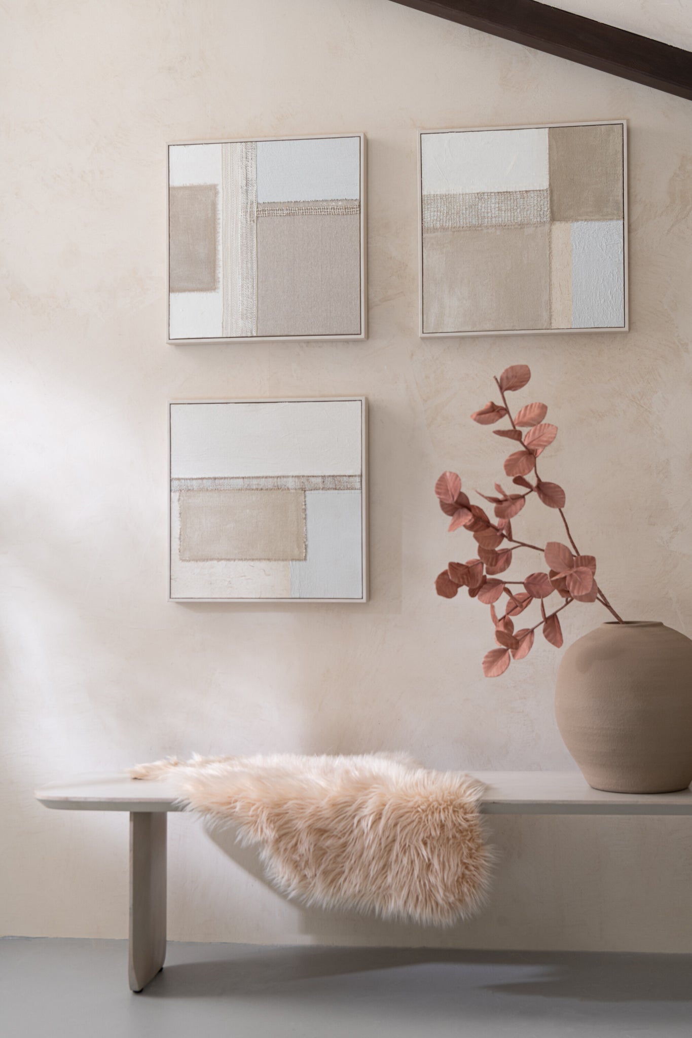 Painting Tod Canvas/Pinewood Mix Assortment Of 3