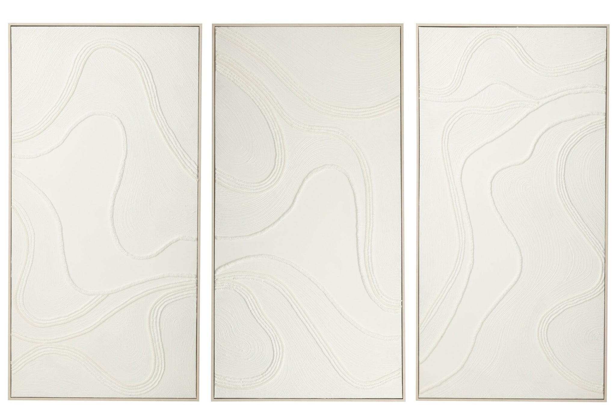 Schilderij Nog – canvas en grenenhout, wit, 122,6x62,6 cm