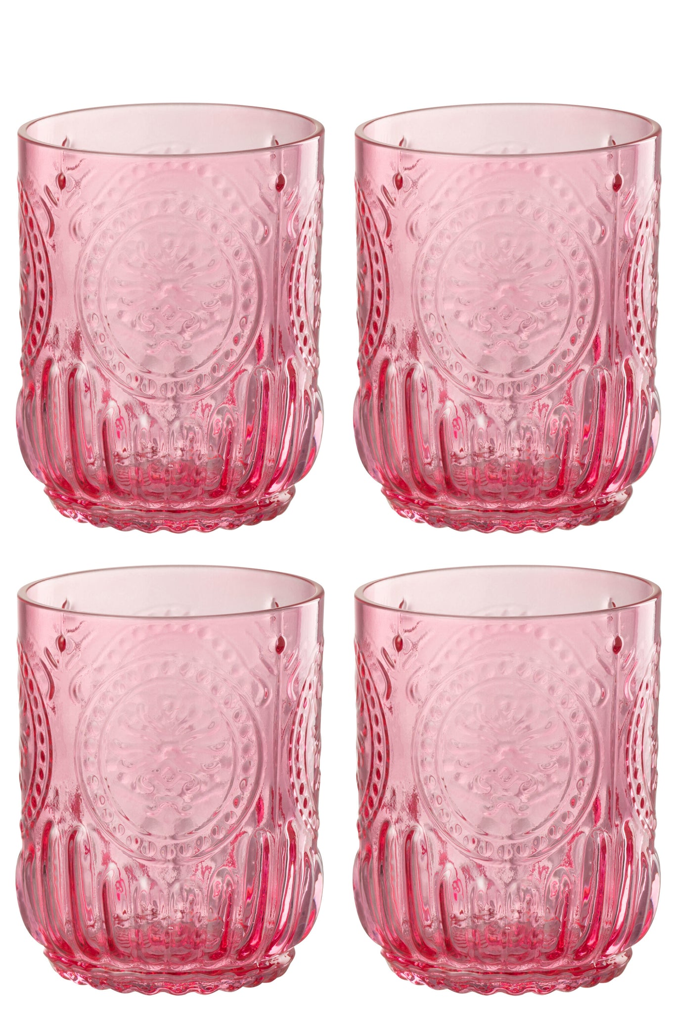 Giftbox 4 Drinking Glass Maya Glass Fushia