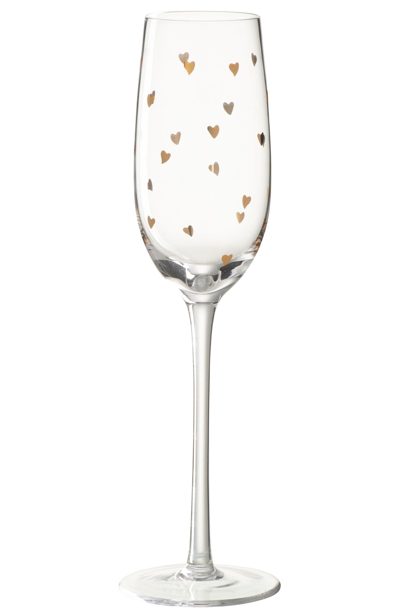 Champagne Glass Heart Glass Transparent/Gold