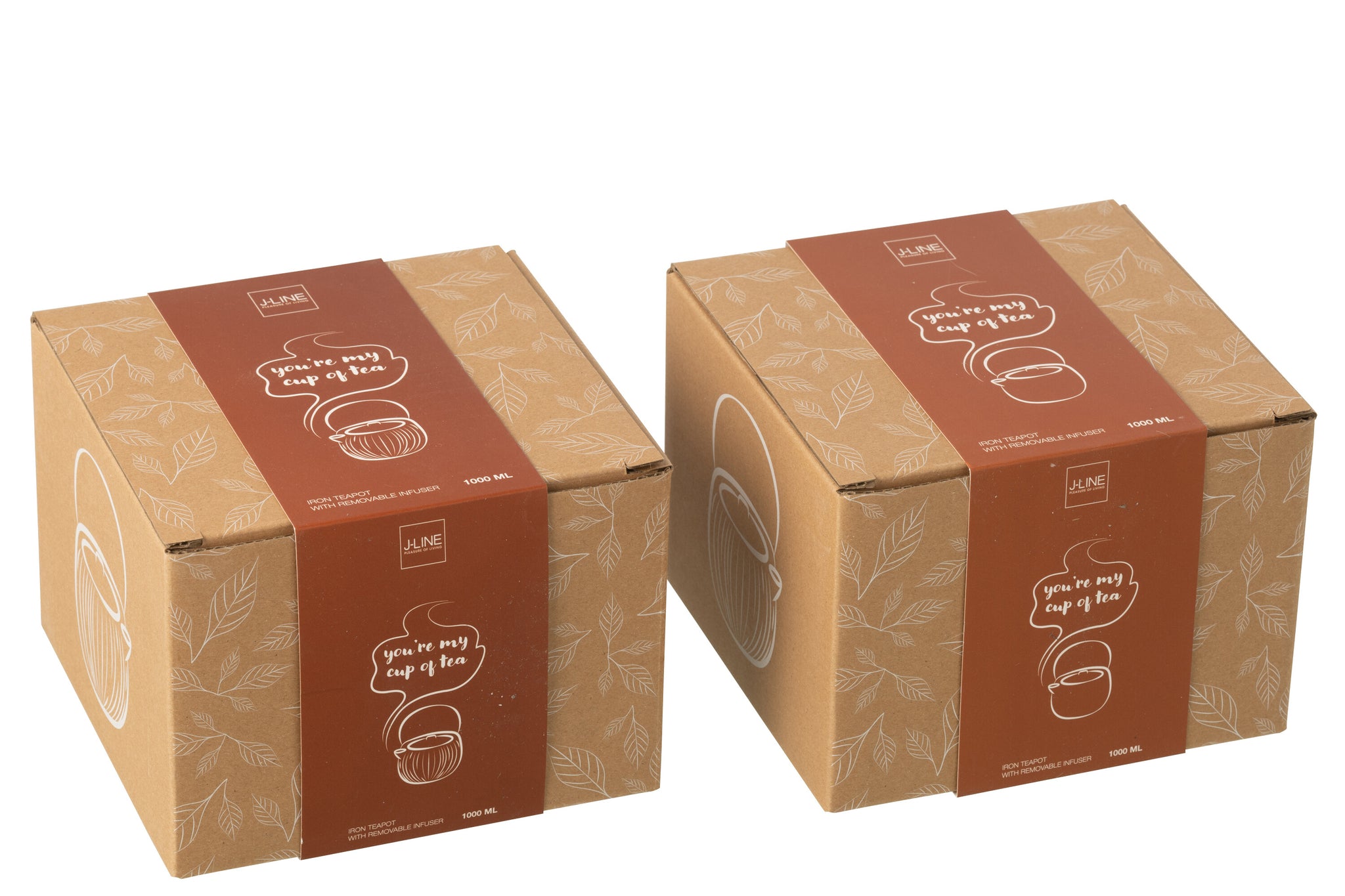 Box Of 1 Tea Pot Metal Brown Assortment 2