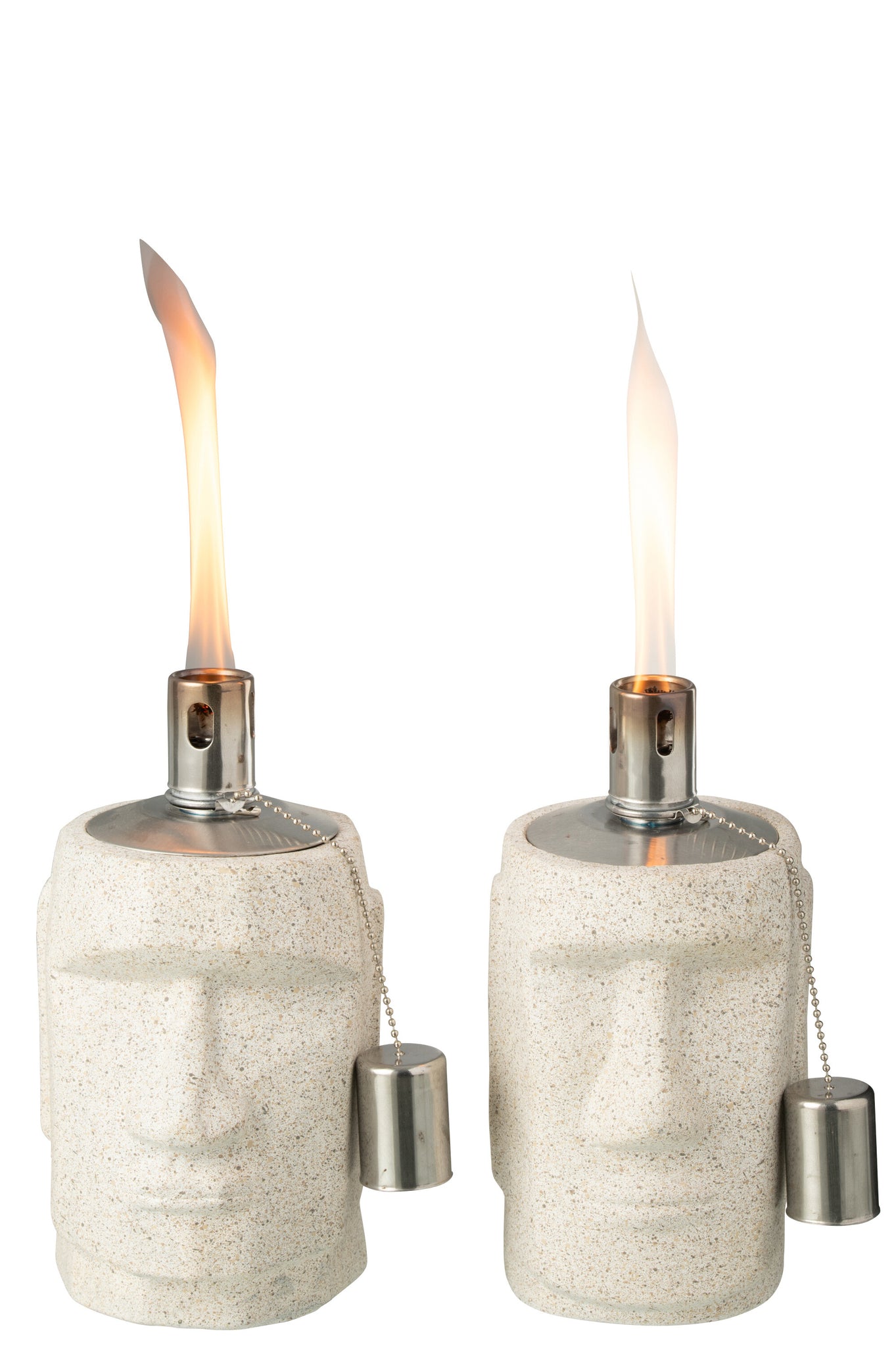 Fire Pit Moai Cement Grey Assortment Of 2