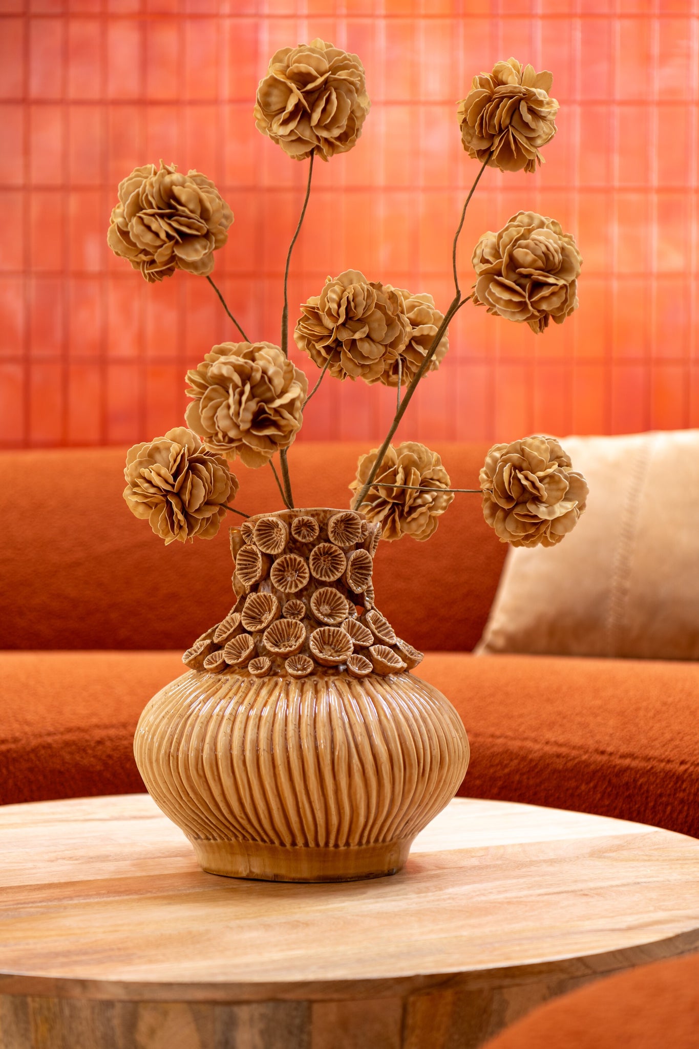 Vase Gourd Coral Clay Ochre