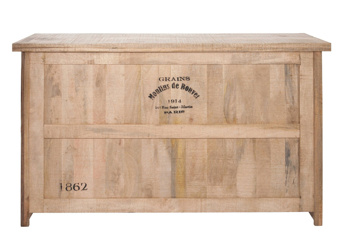 Bar 3 Schubladen+3 Regale Holz Natur