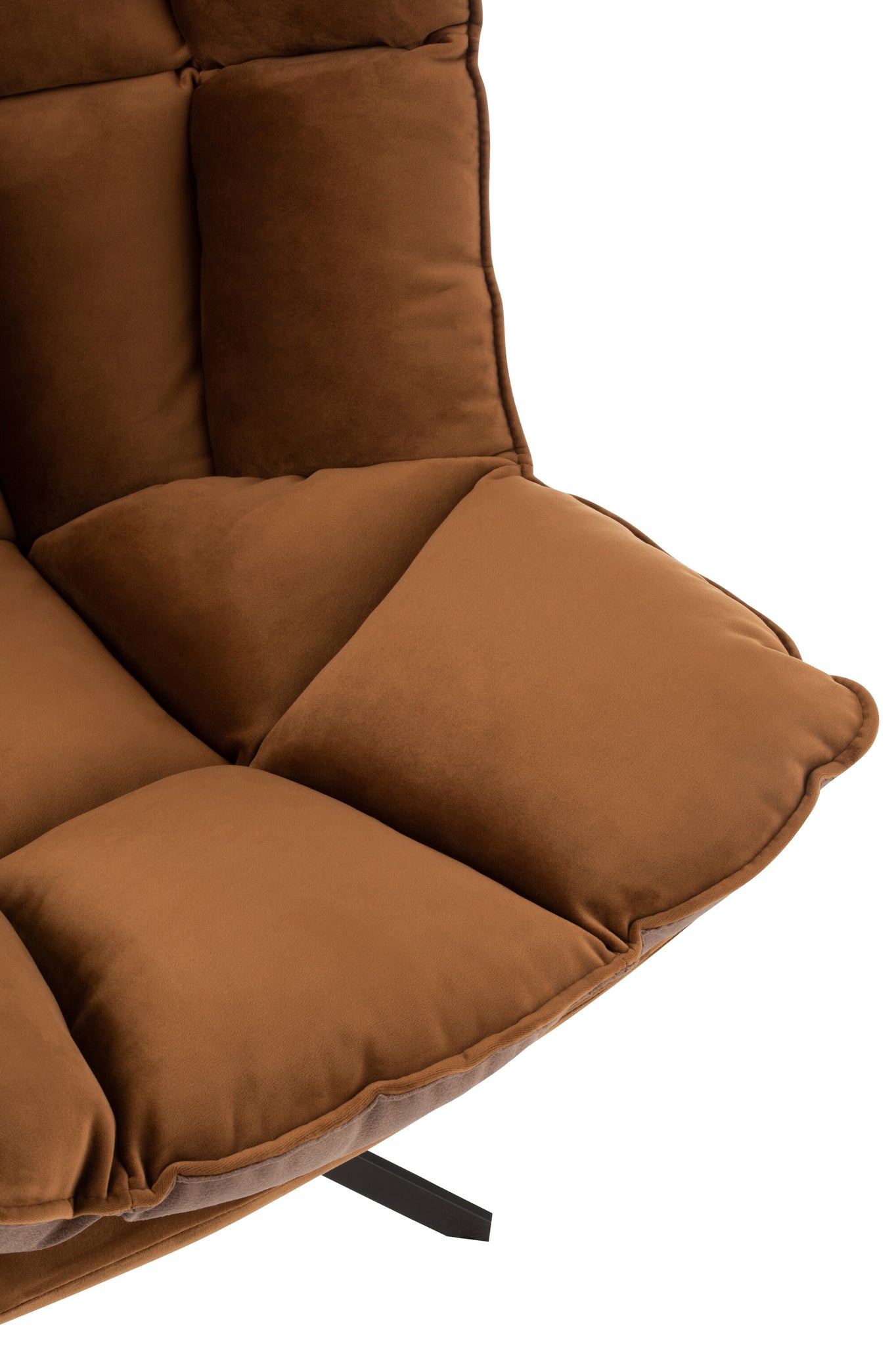 Chair Relax Cushion On Frame Textile/Metal Brown