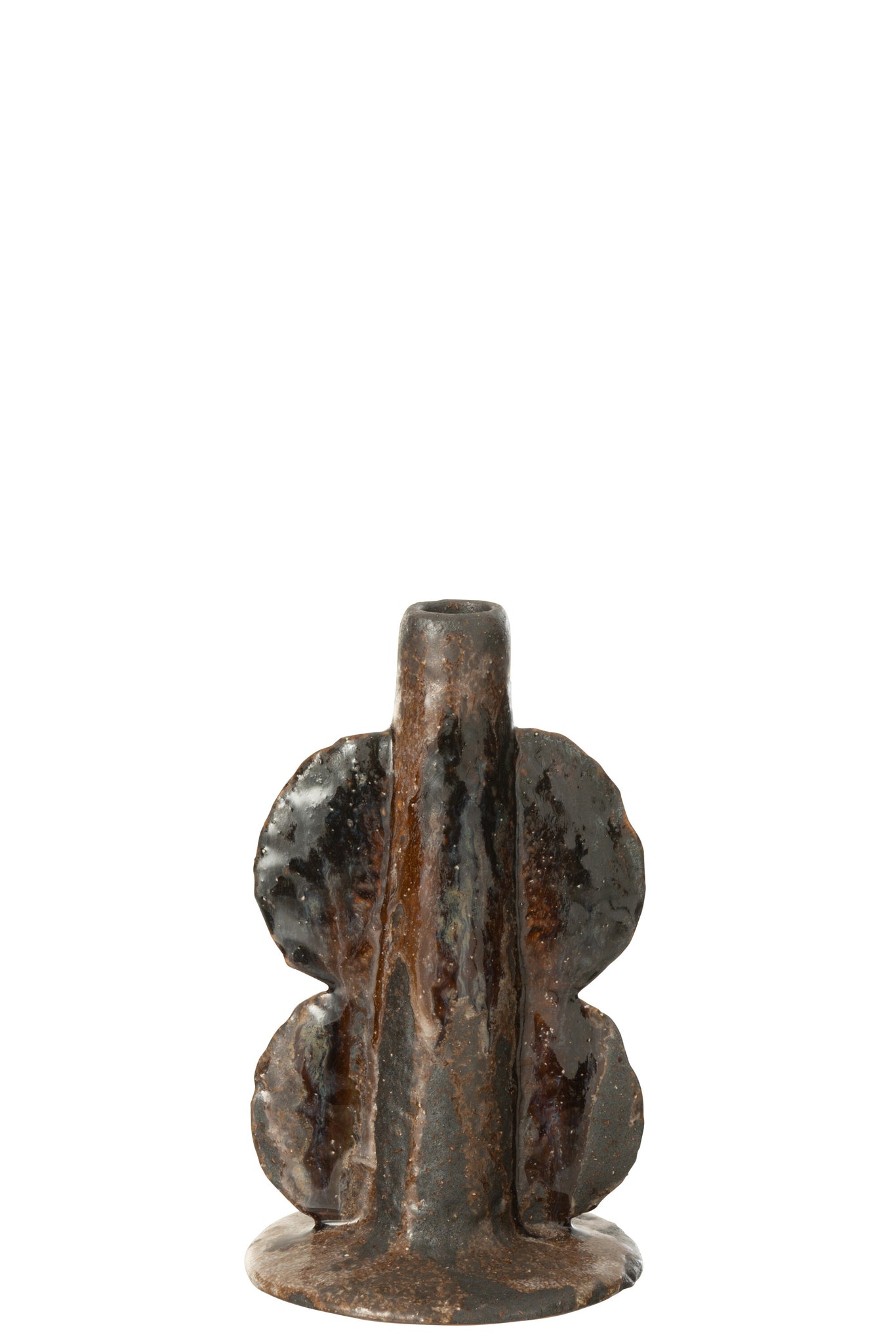 Vase/Candleholder Naga Ceramic Brown/Black