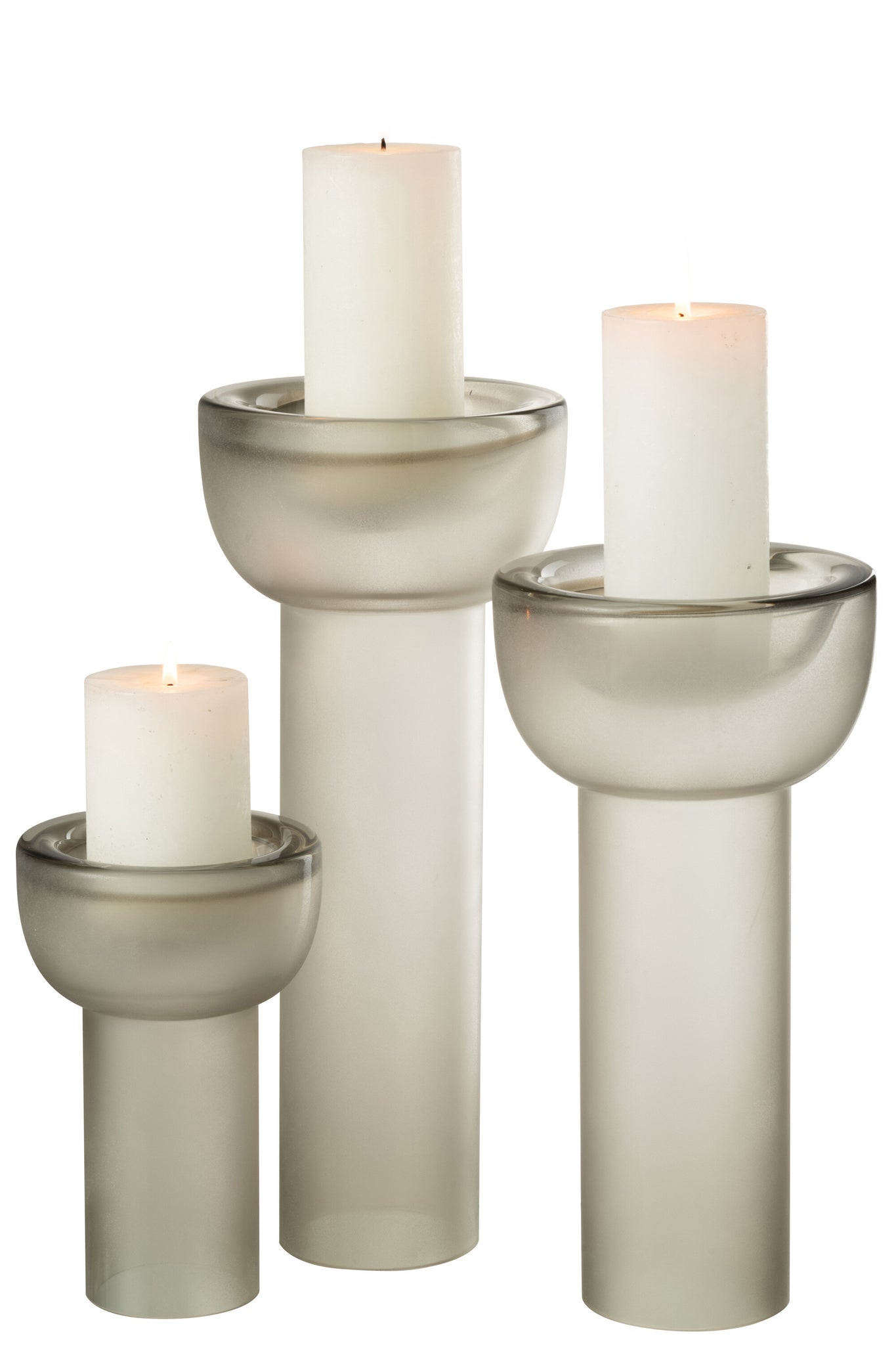 Vase/Candleholder Yara Glass Greige Large