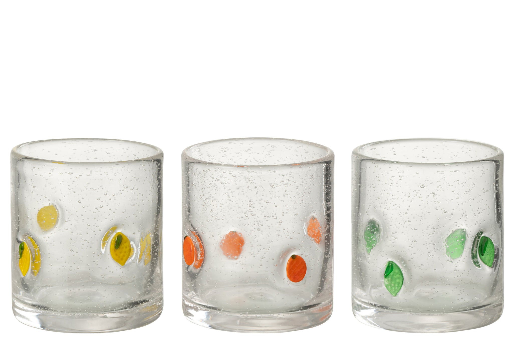 Drinking Glass Citrus Fruit Glass Mix Assortment Of 3