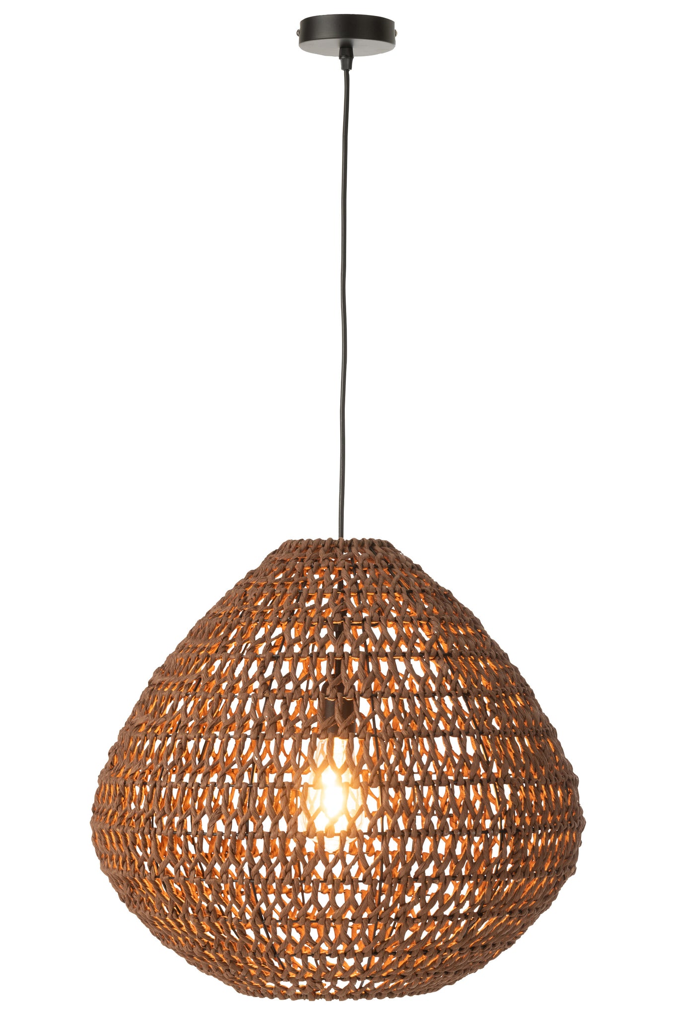 Ceiling Lamp Braided Metal Dark Natural