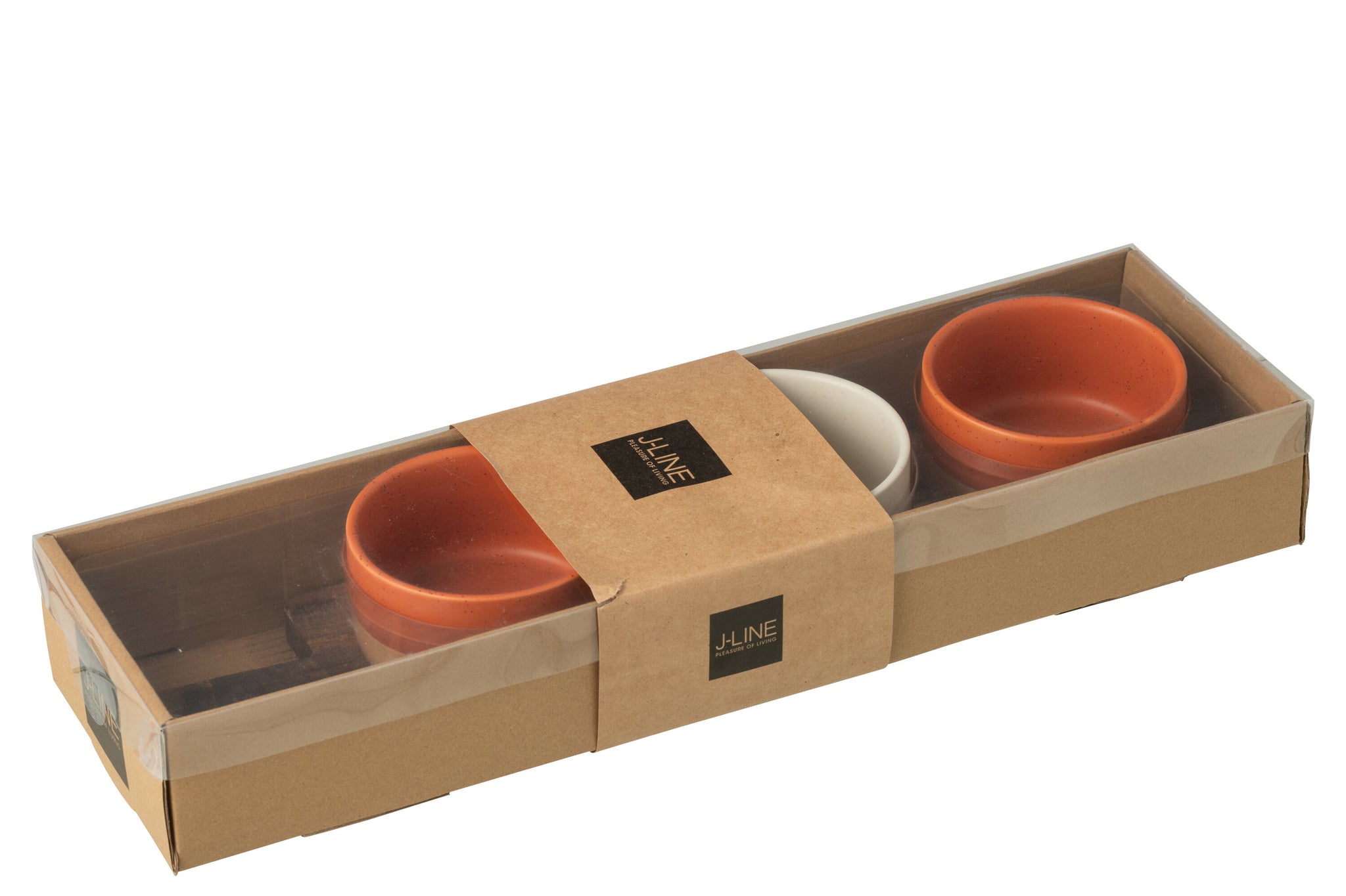 Tapas Service 3 Sets+Wood Tray Windowbox Orange/White