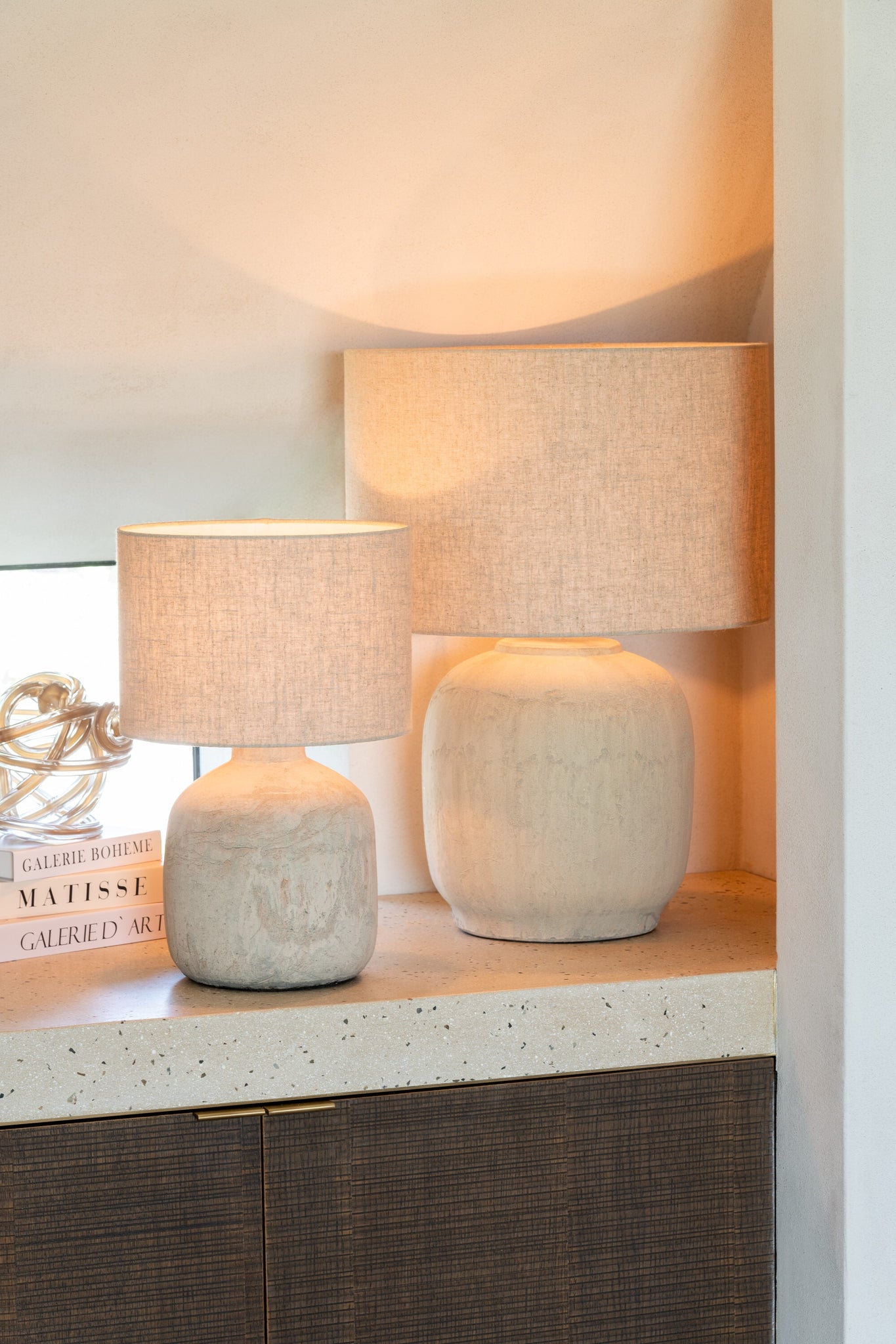 Tischleuchte Mia Terracotta Beige Groß