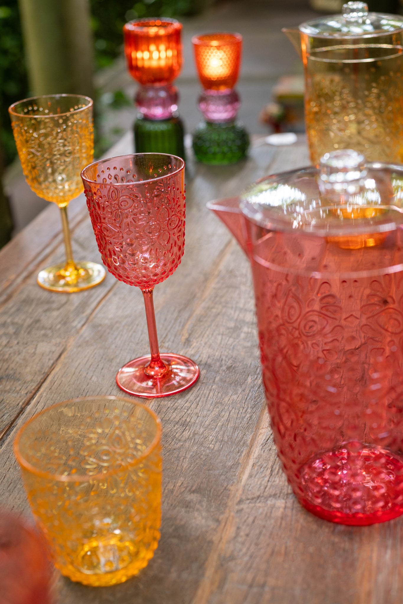 Box Of 6 Wine Glass Plastic Red