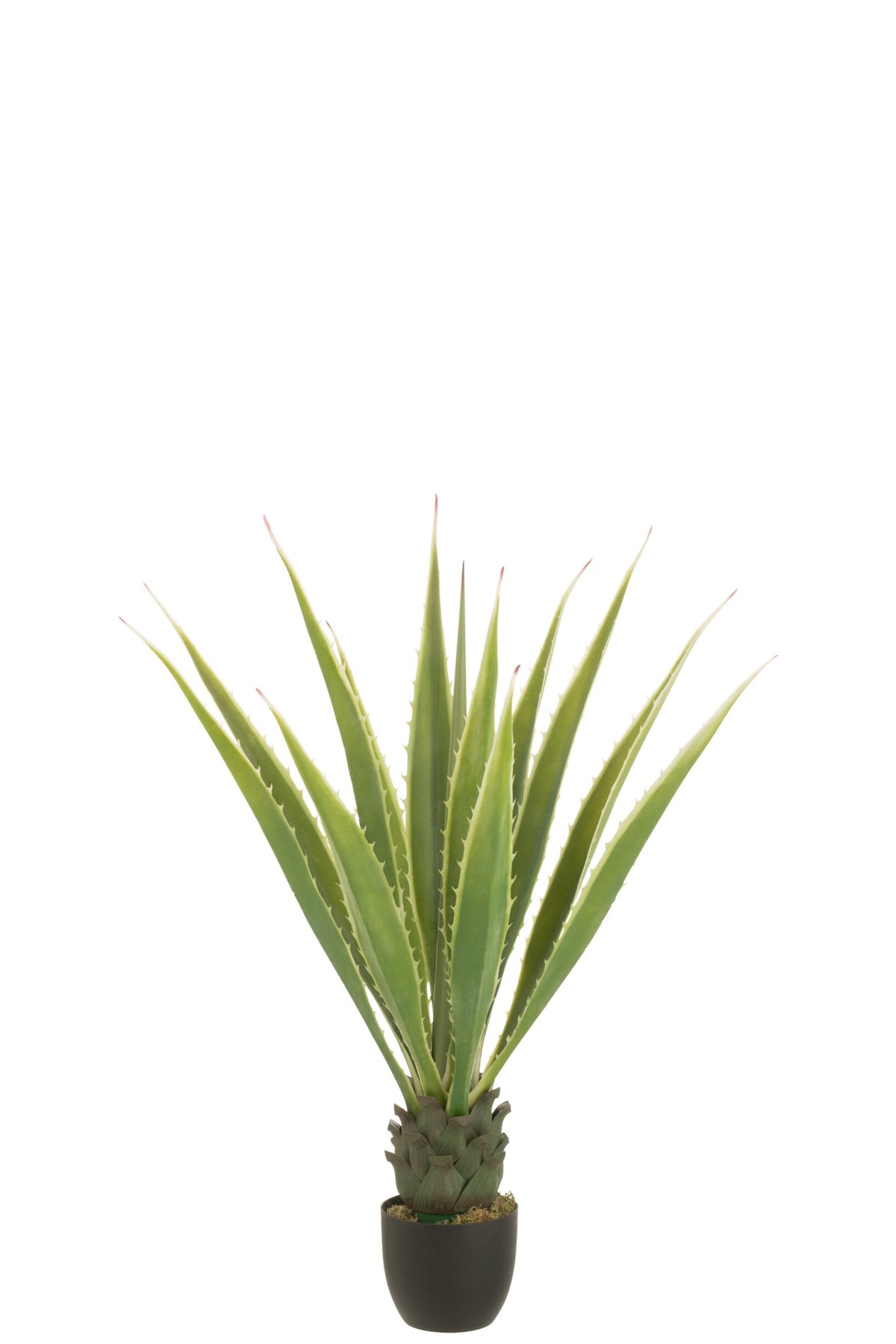 Plante artificielle agave dans pot blanc cassé – vert, 80×115 cm