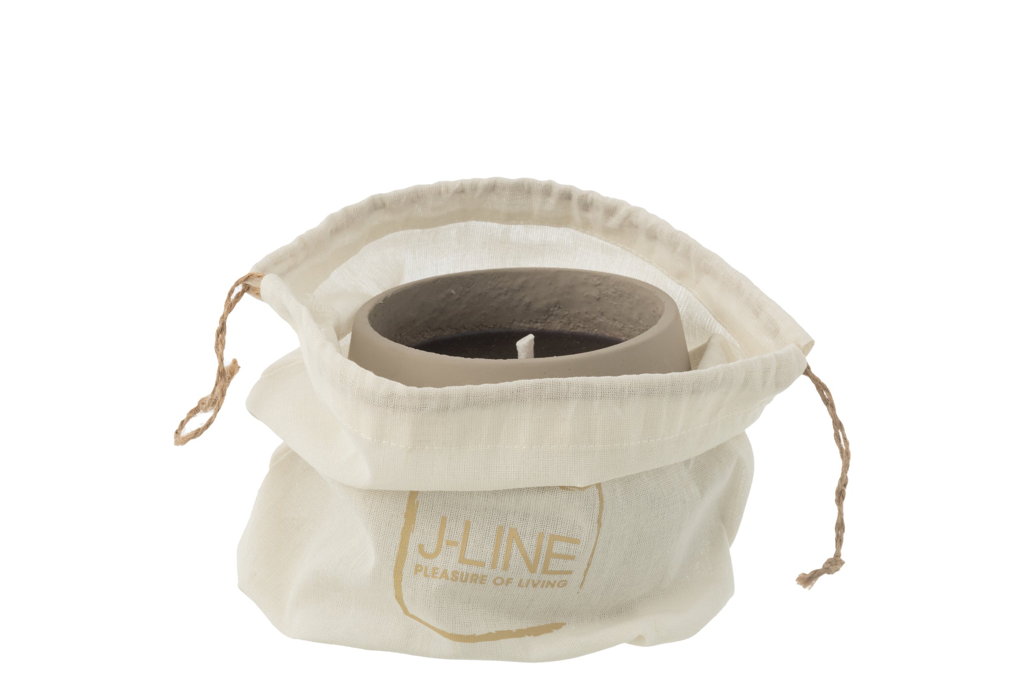 Outdoor Candle Cyra Cement Gray Small-18 Hours
