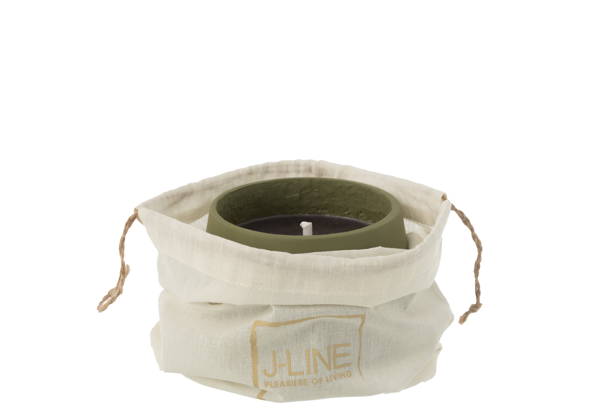 Outdoor Candle Cyra Cement Green Small-18 Hours
