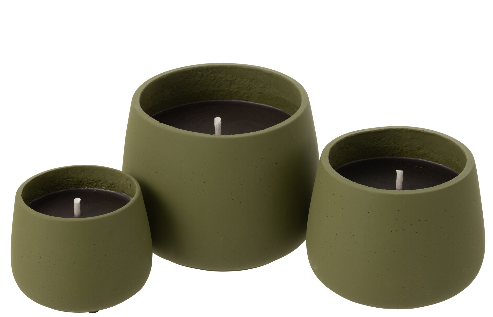 Outdoor Candle Cyra Cement Green Large-48 Hours