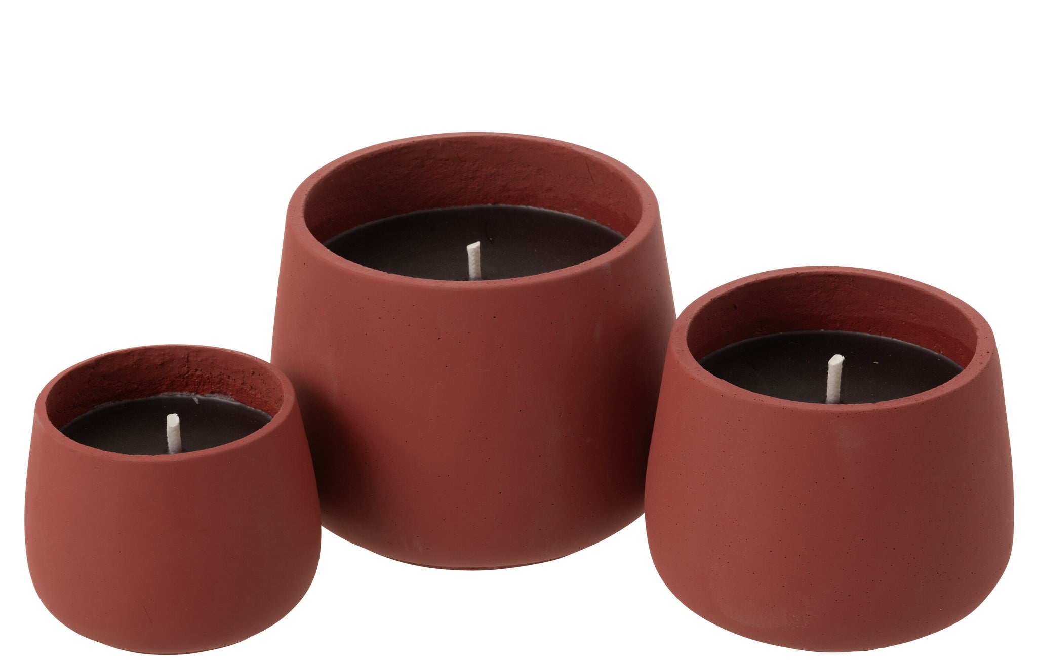 Outdoor Candle Cyra Cement Red Large-48 Hours