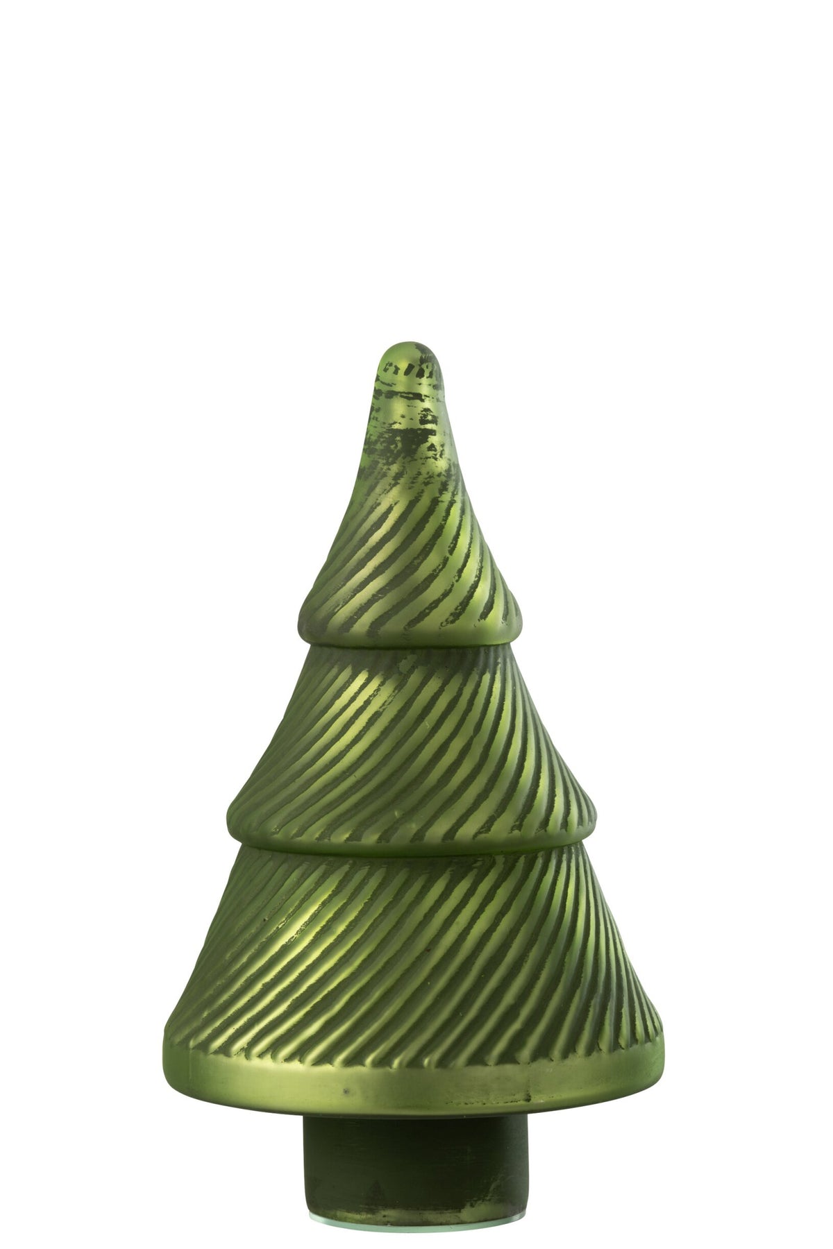 Kerstboom geribbeld glas geoxideerd – glas, groen, 30 cm