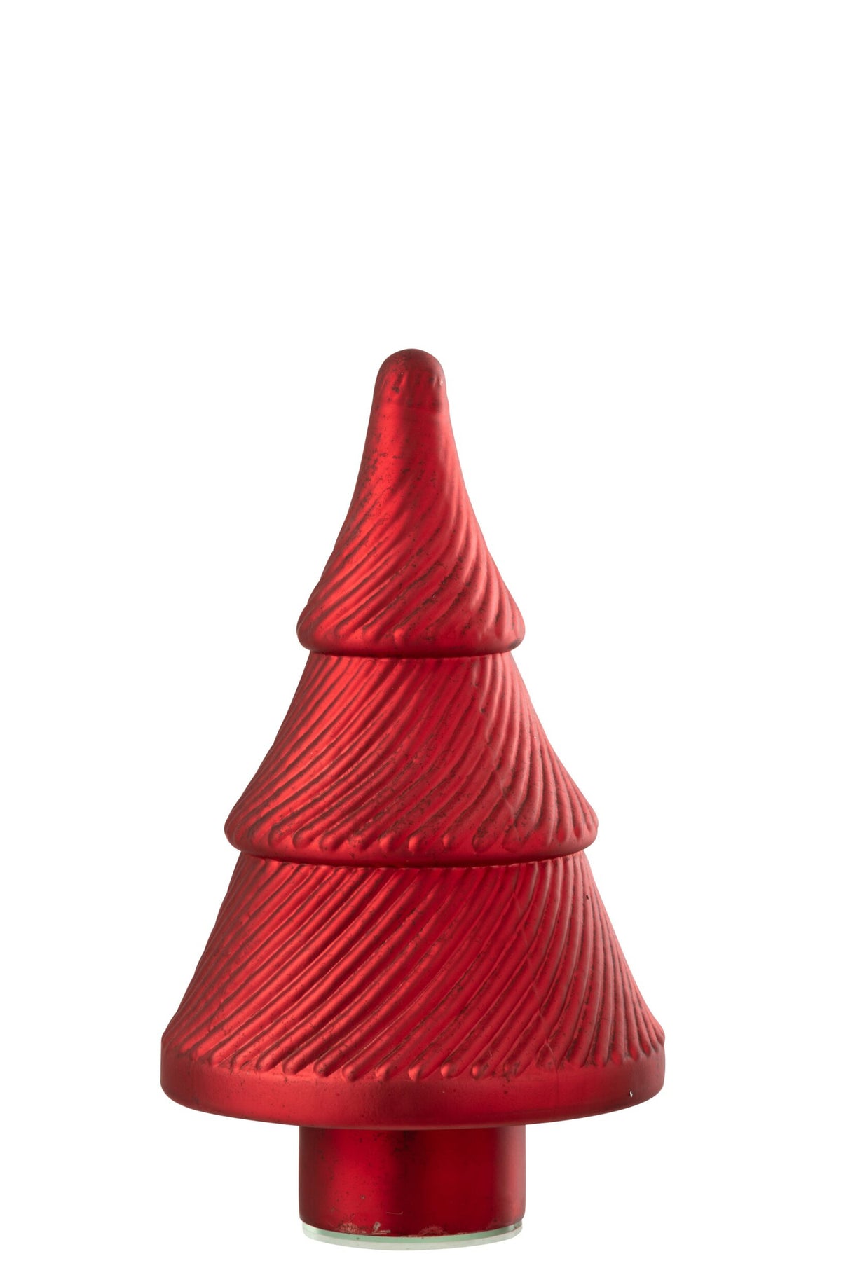 Kerstboom geribbeld glas geoxideerd – glas, rood, 30 cm