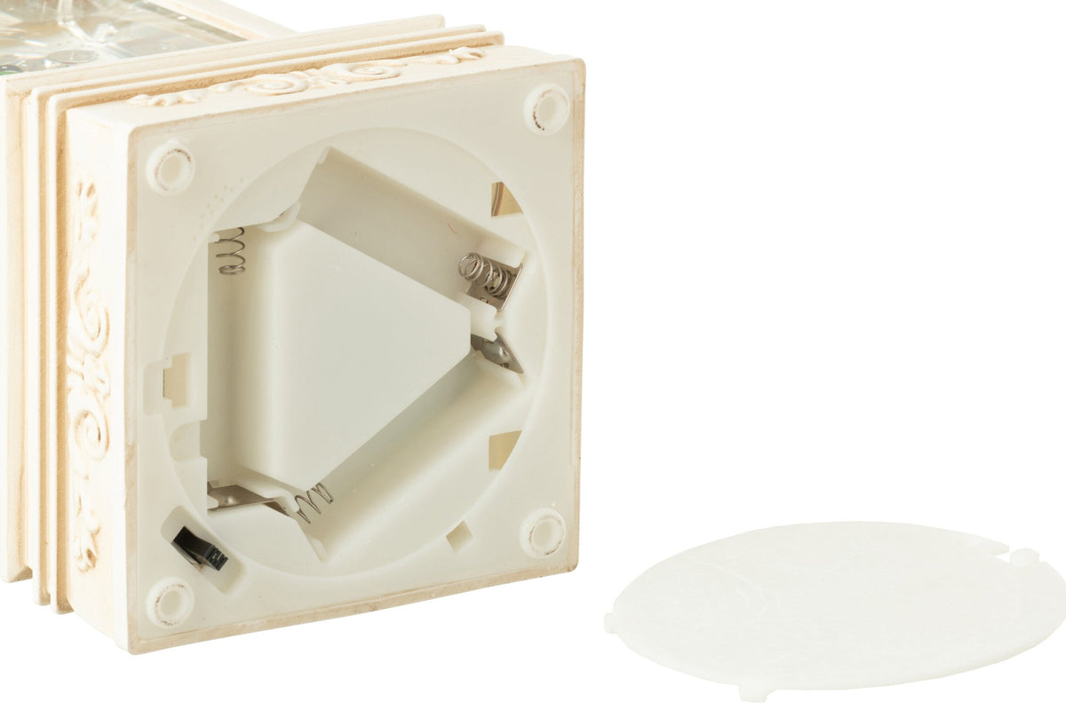 Waterbol lantaarn sneeuwpop – set van 3, kunststof, wit, 24,5 cm