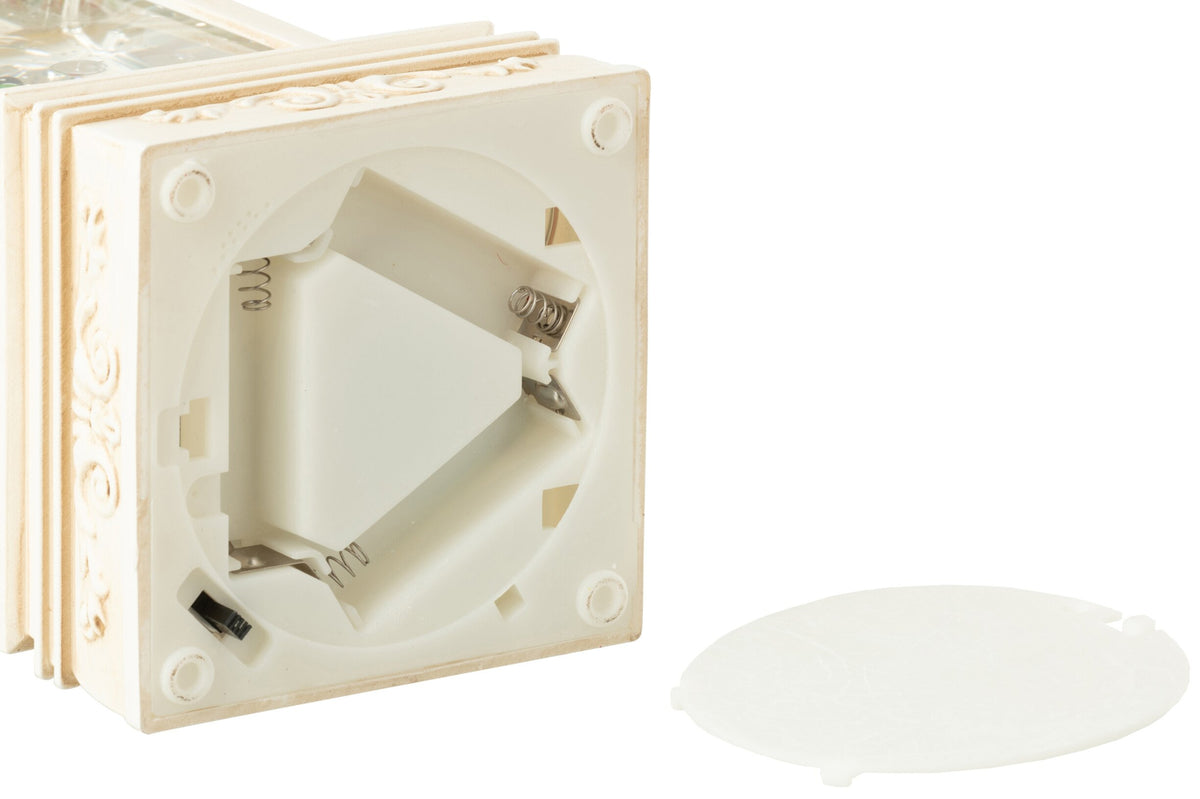 Waterbol lantaarn sneeuwpop – set van 2, kunststof, wit, 24,5 cm