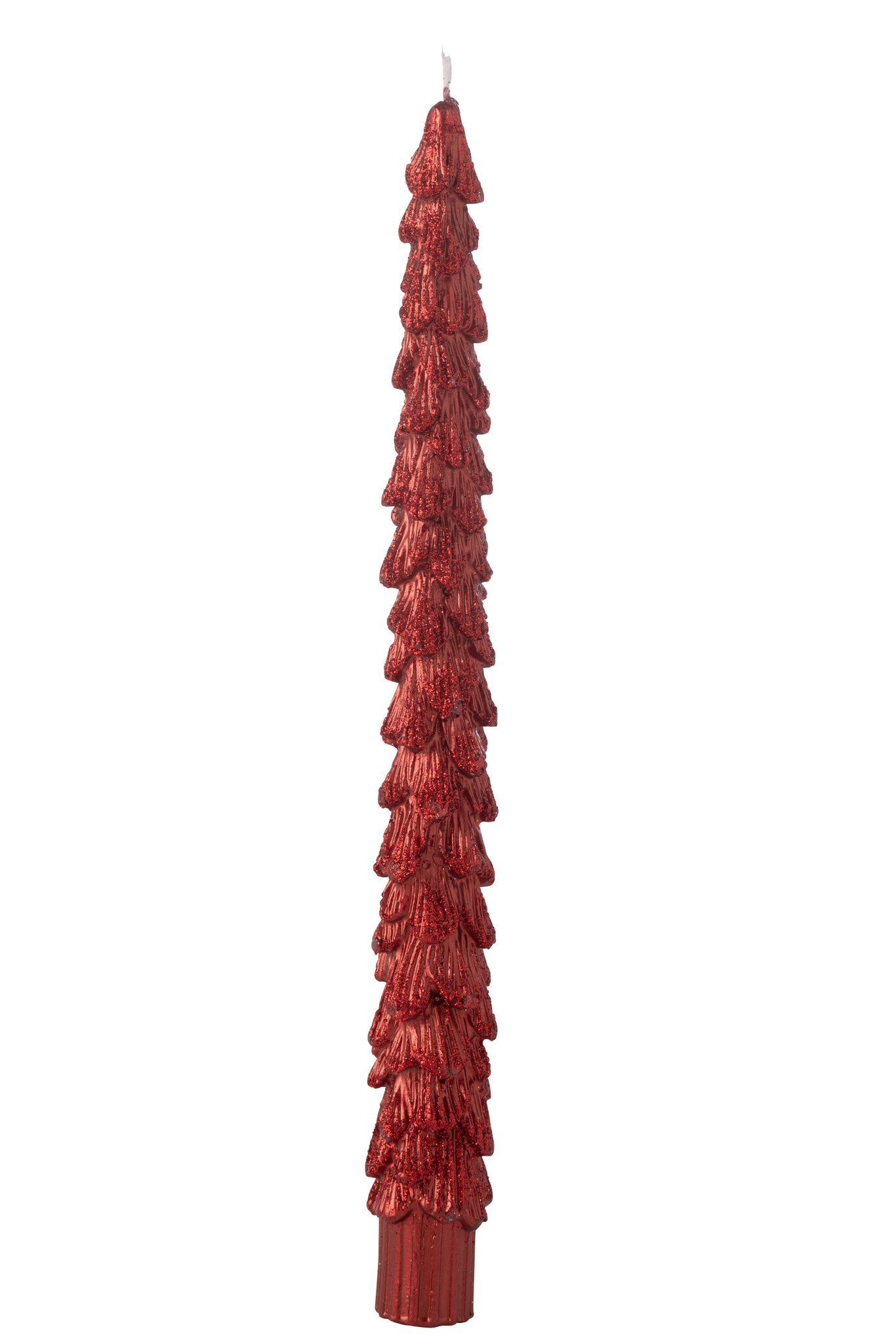 Box Of 2 Table Candle Tree Paraffin Christmas Red-3H