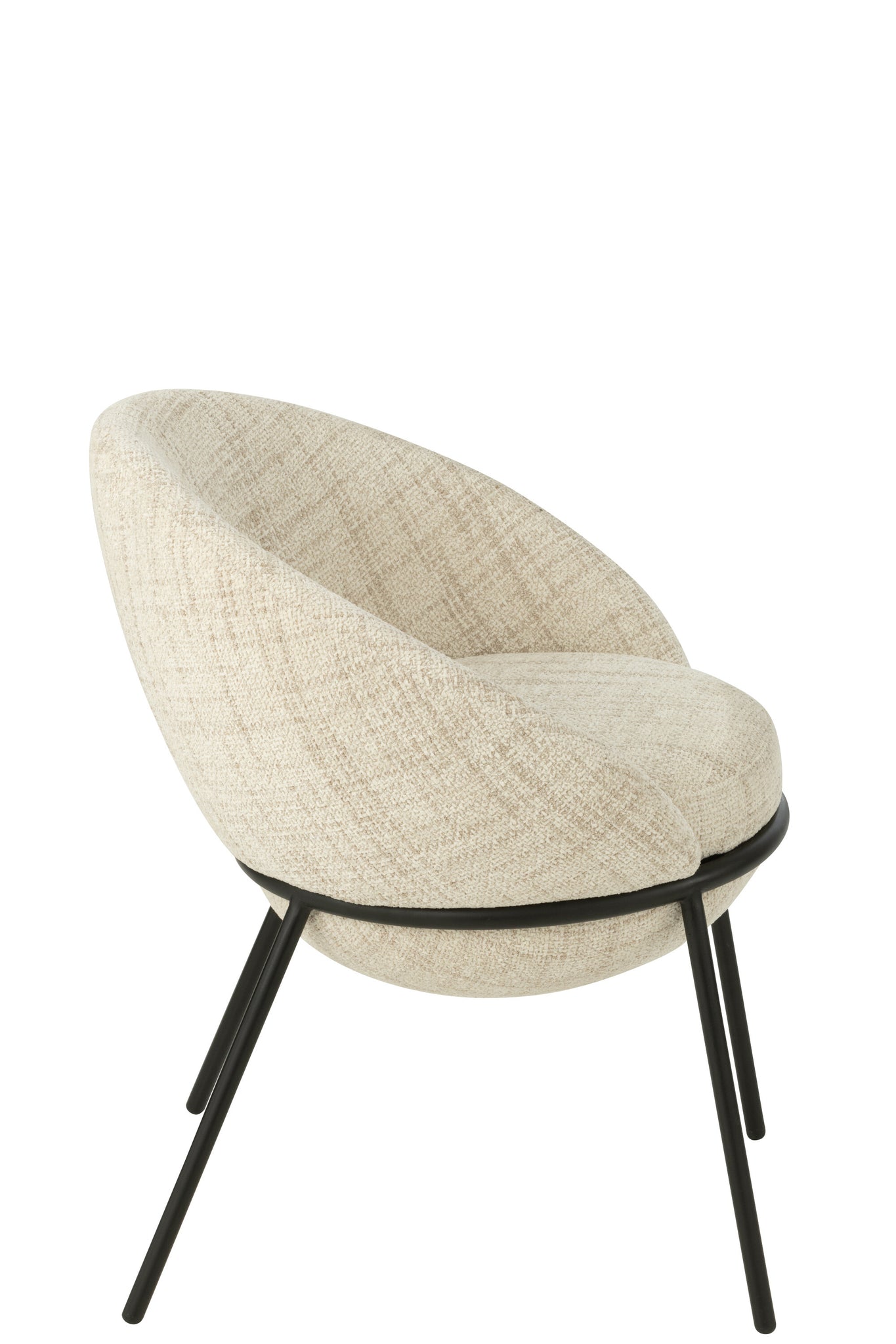 Esszimmerstuhl mit Eisenbeinen, Eisenbeige/Schwarz