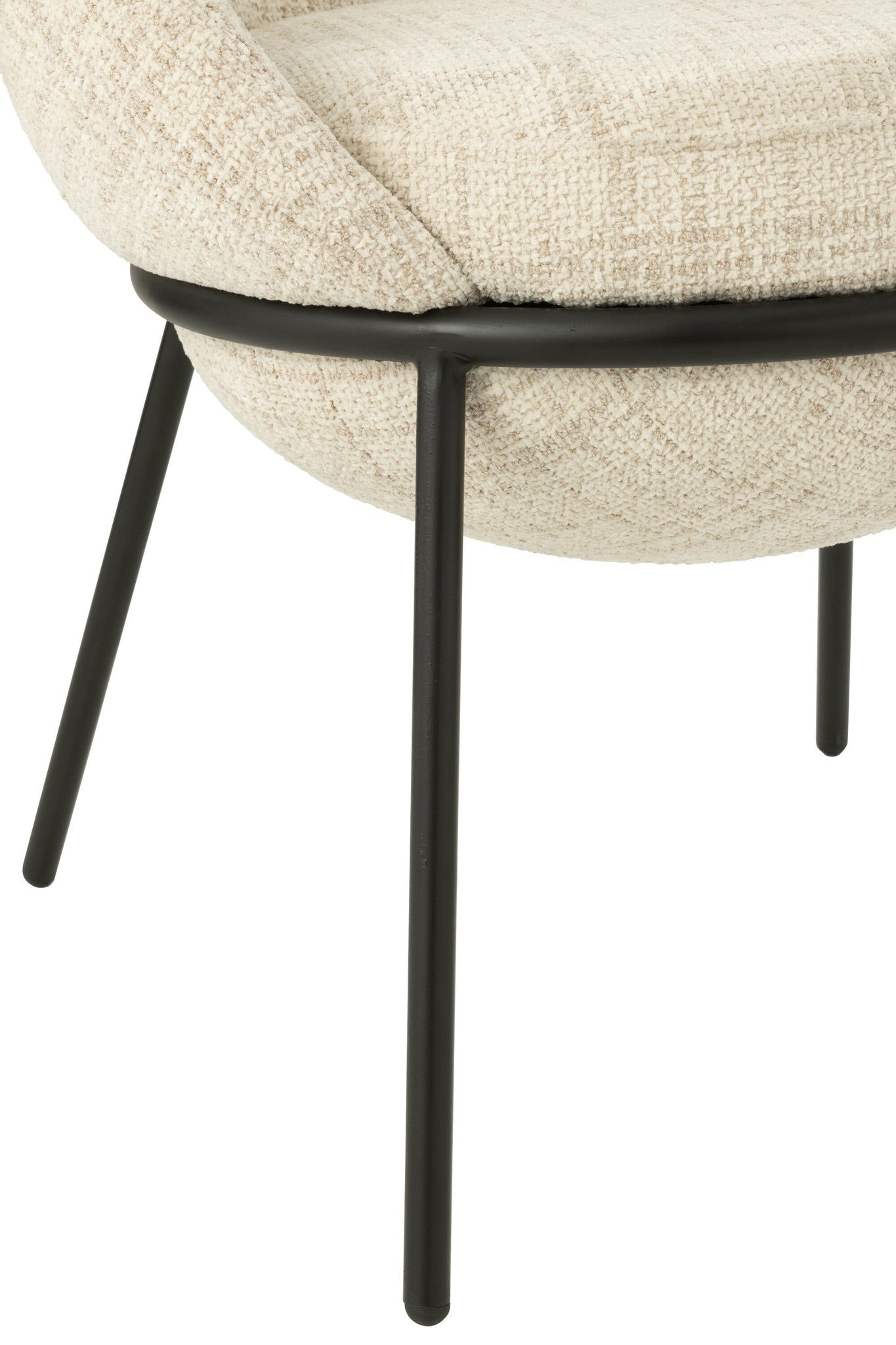 Esszimmerstuhl mit Eisenbeinen, Eisenbeige/Schwarz