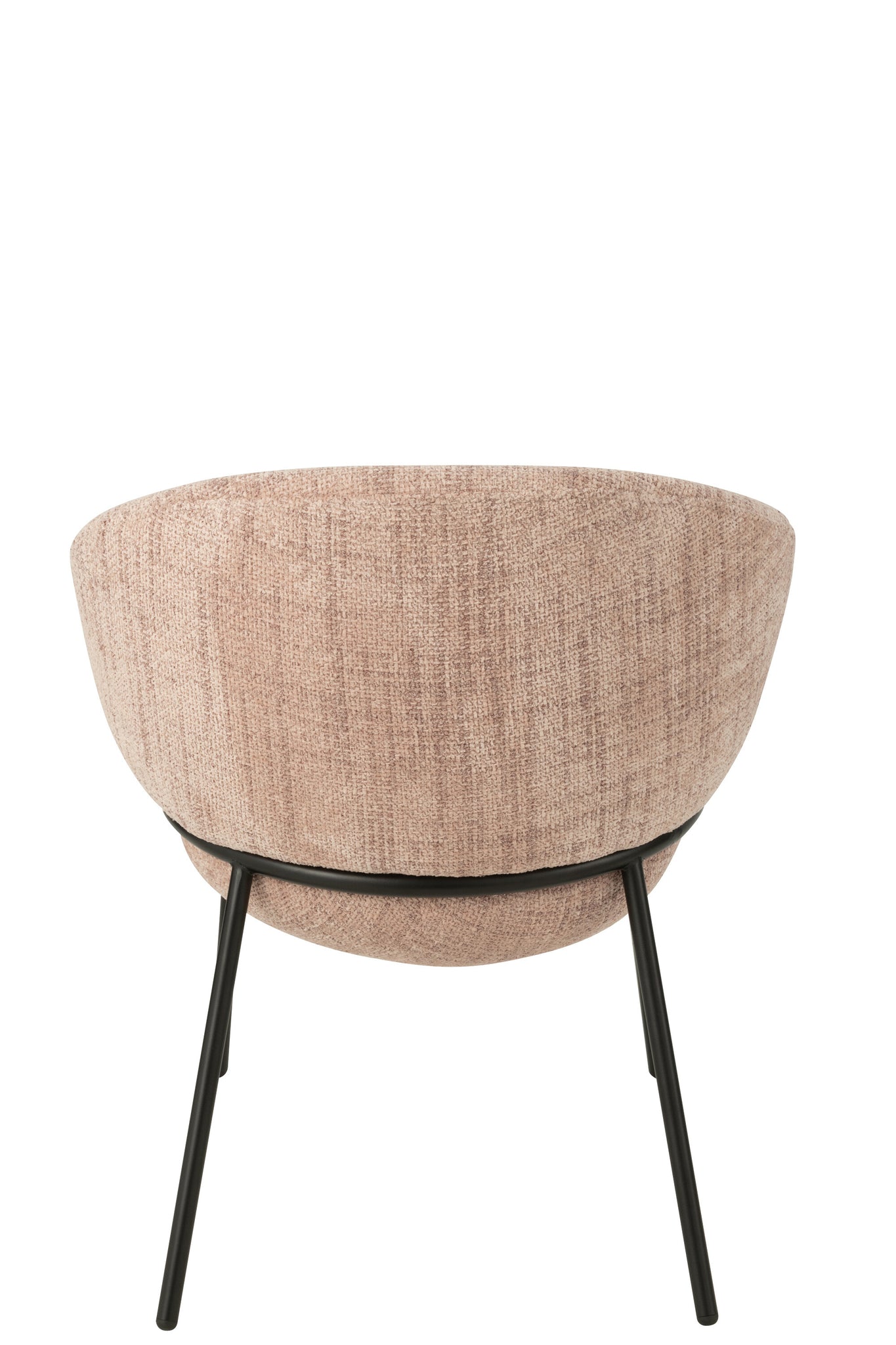 Esszimmerstuhl mit Eisenbeinen, hellrosa/schwarz