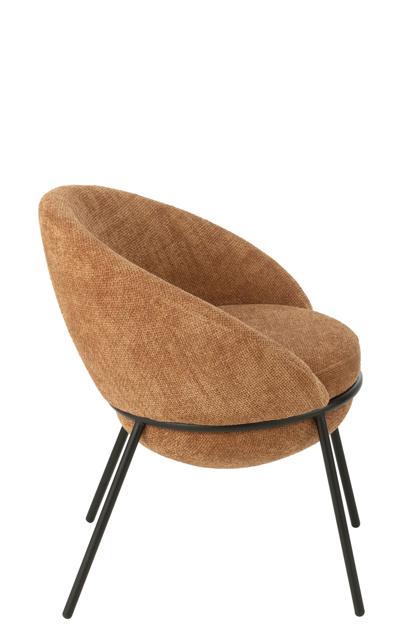 Esszimmerstuhl mit Eisenbeinen, Farbe: Eisen, Terrakotta/Schwarz