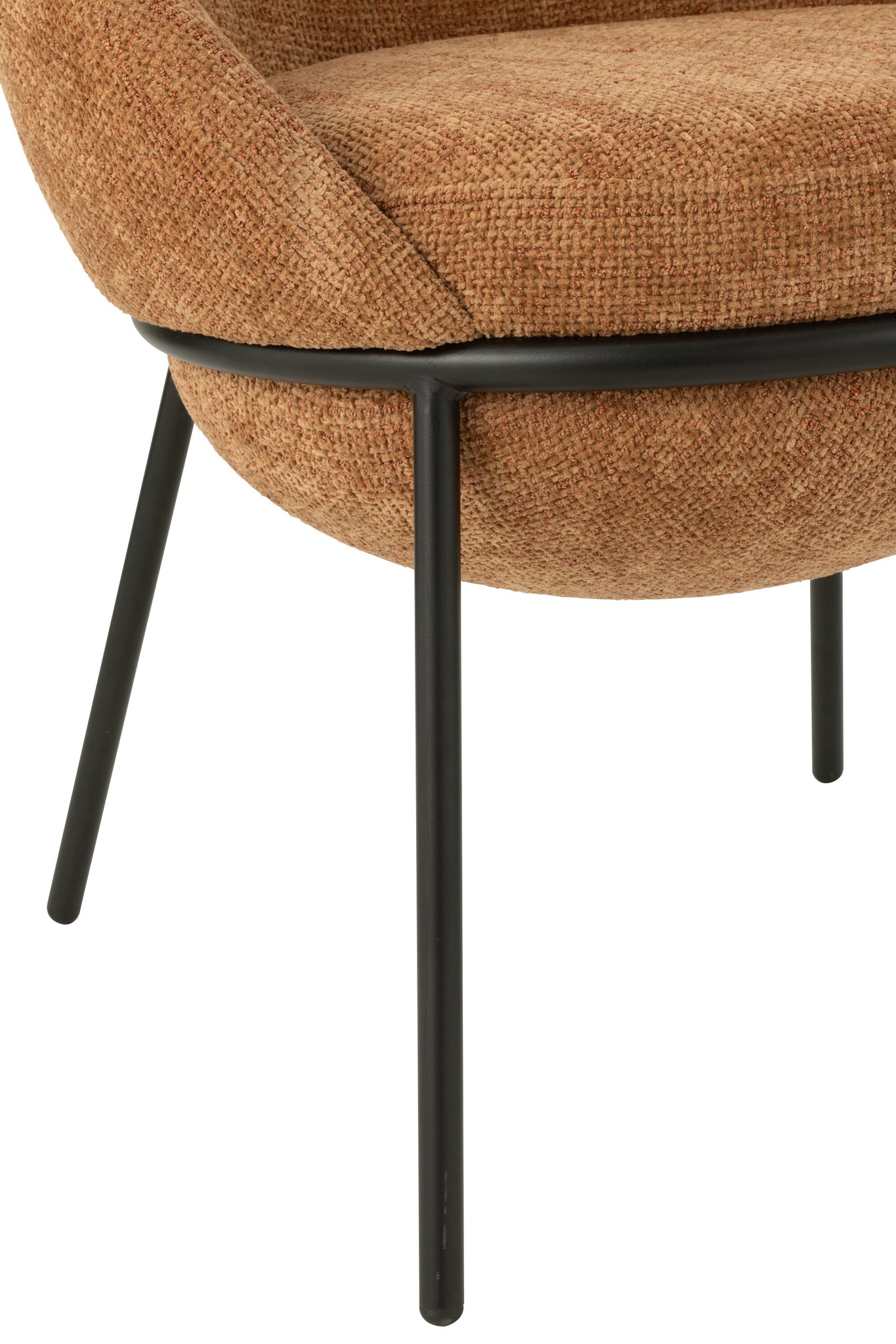 Esszimmerstuhl mit Eisenbeinen, Farbe: Eisen, Terrakotta/Schwarz