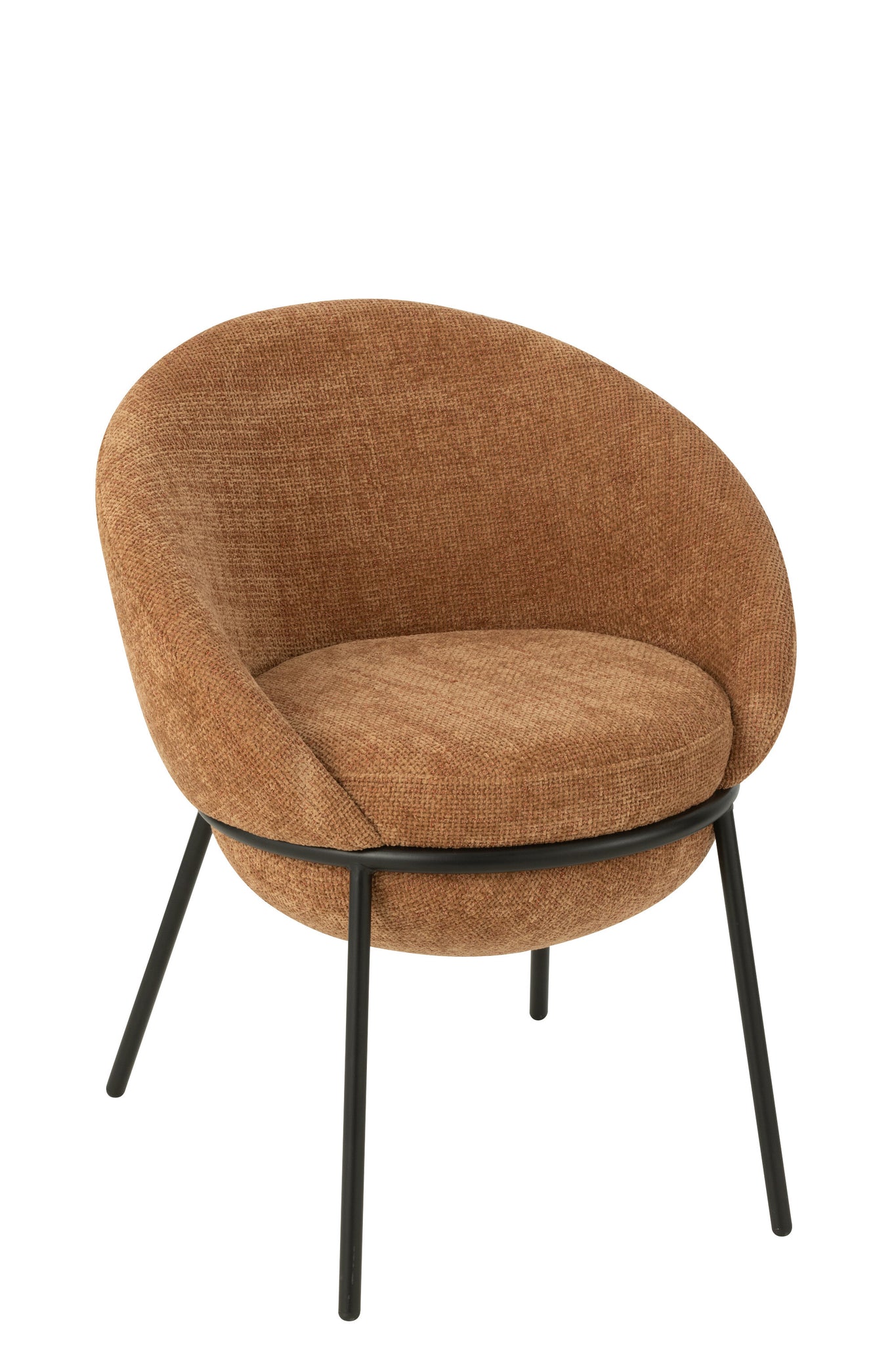 Esszimmerstuhl mit Eisenbeinen, Farbe: Eisen, Terrakotta/Schwarz