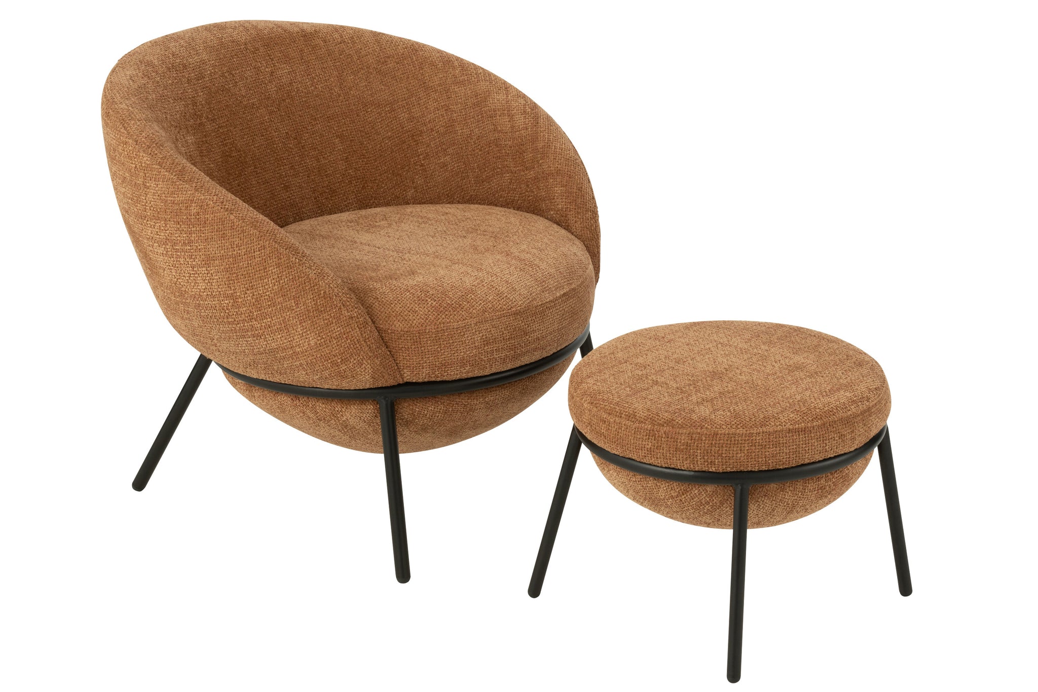 Lounge Chair + Footstool Iron Terracotta/Black