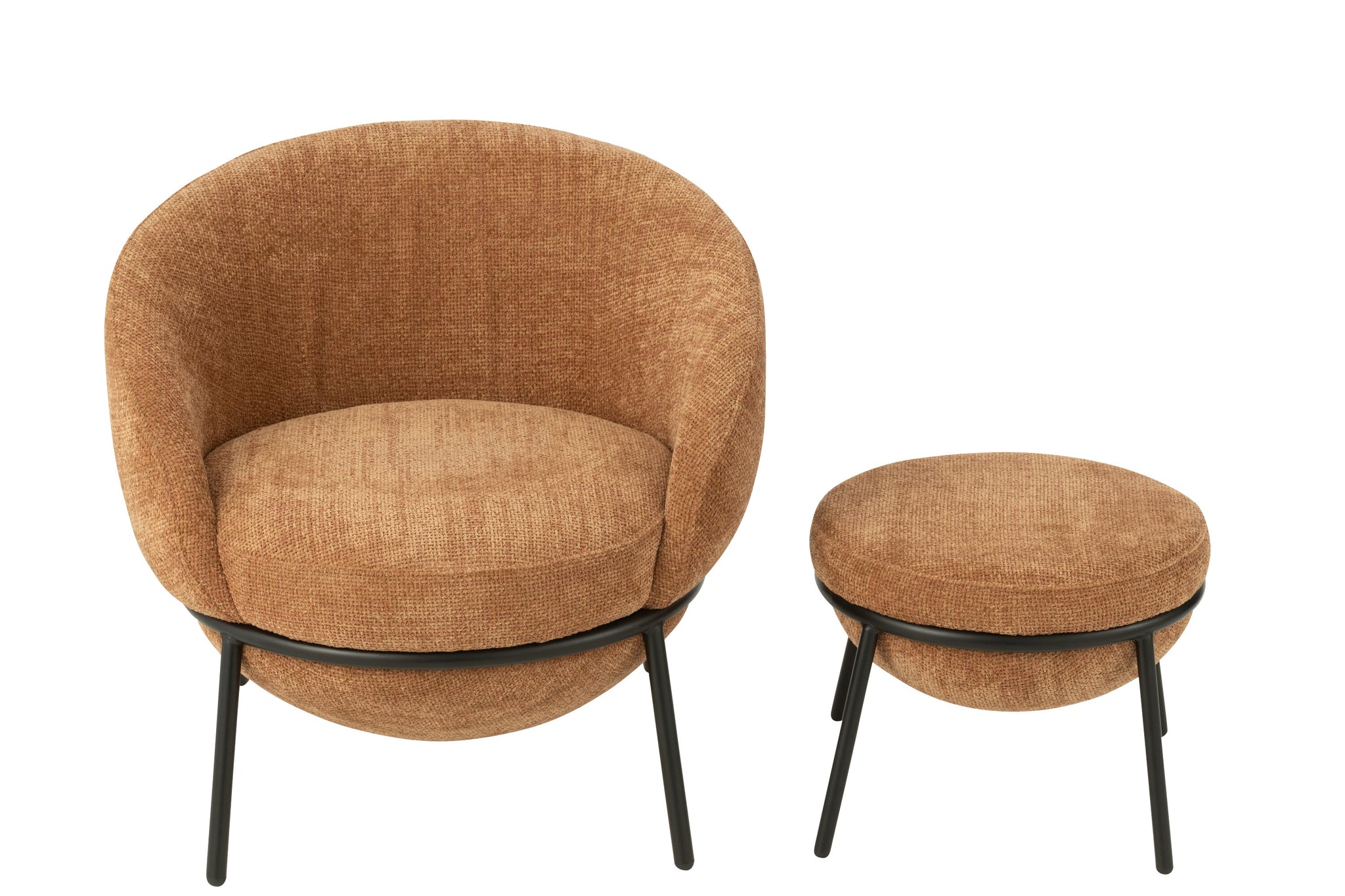 Lounge Chair + Footstool Iron Terracotta/Black